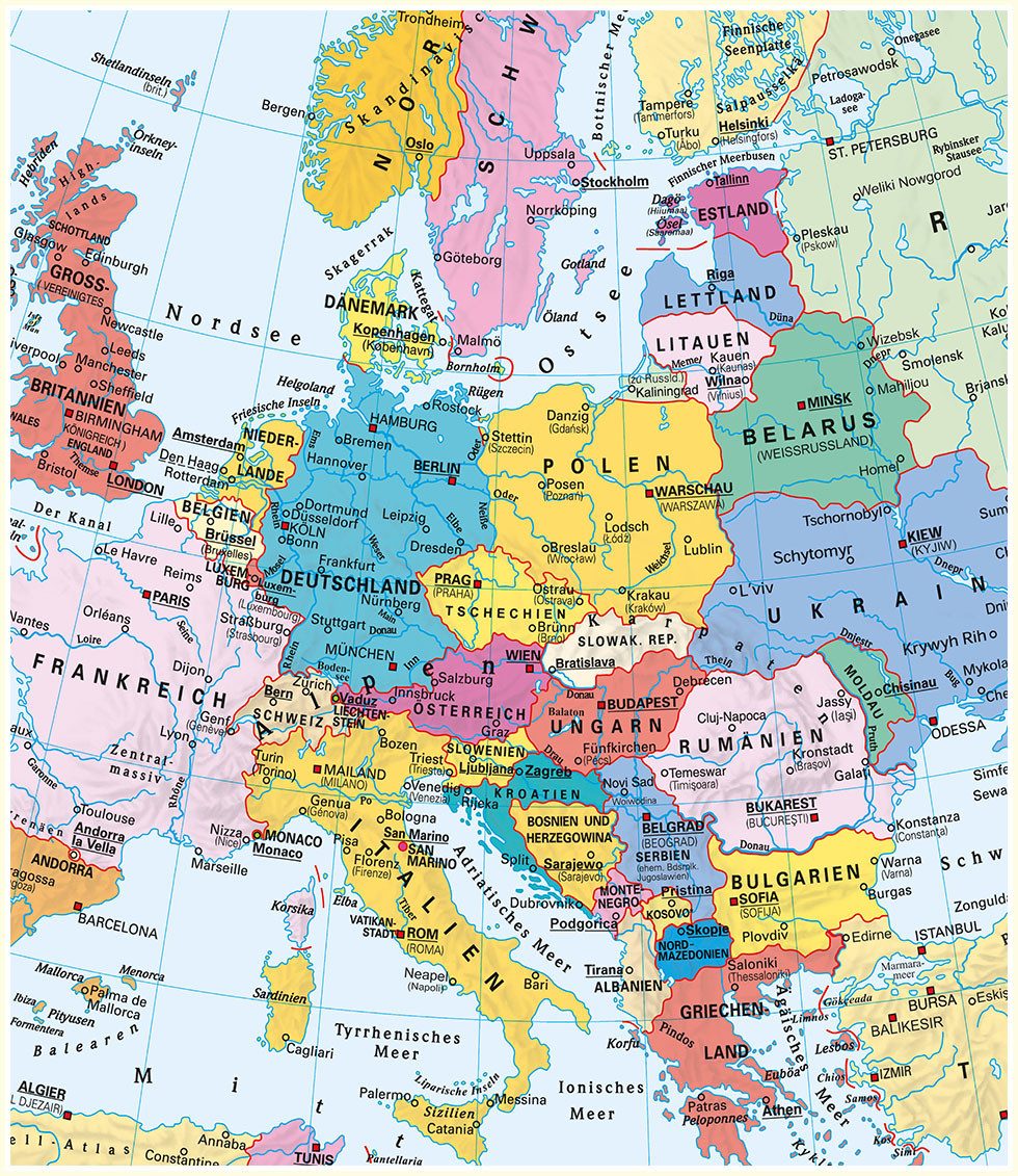 STIEFEL Poster Europa und der Nahe Osten politisch, DIN A1, Wandbild, DIN A günstig online kaufen