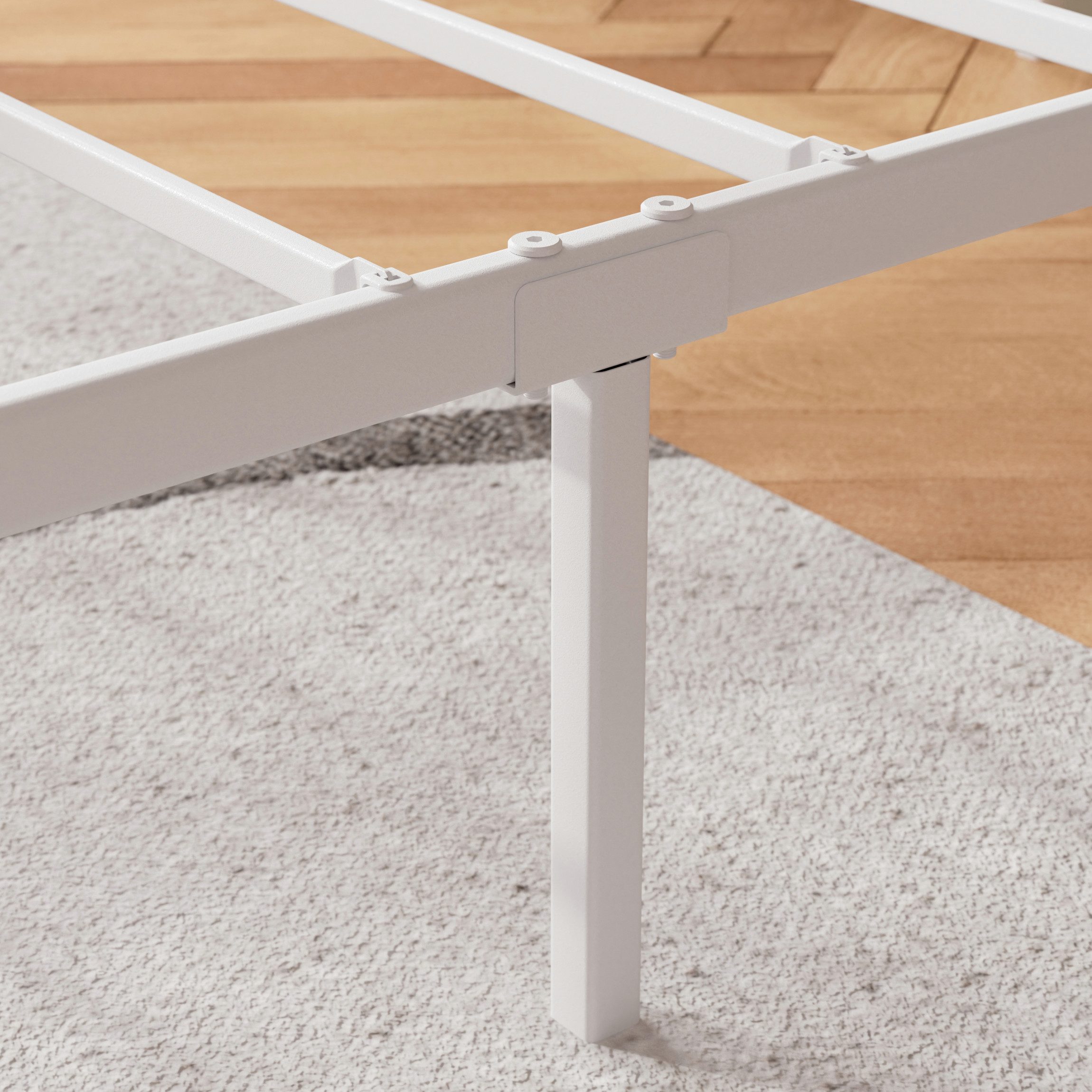 ZINUS Bettgestell Florence Square Nova mit Kopfteil (140x200 cm), Doppel/Einzelbett