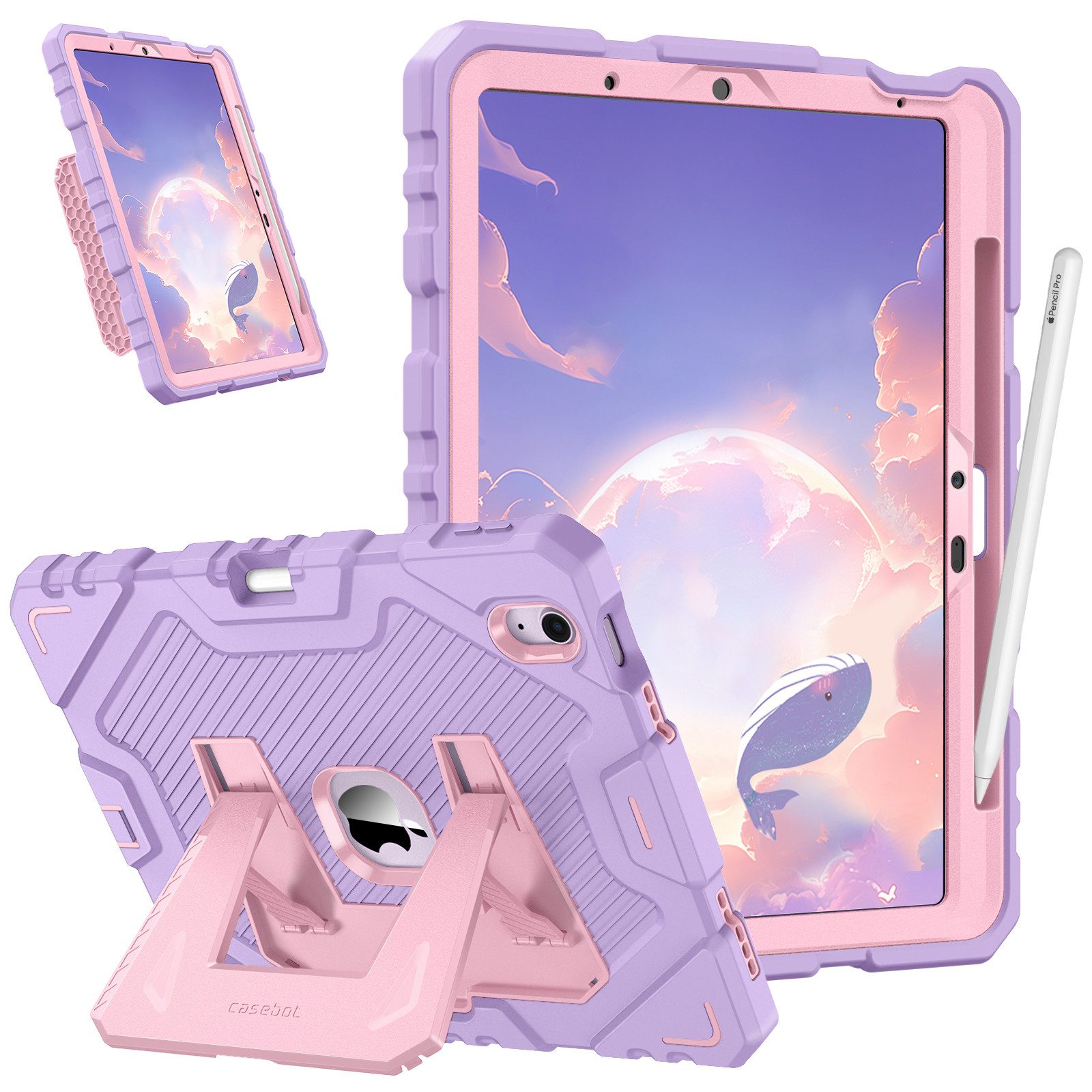 Fintie Tablet-Hülle für iPad Air 11'' M4/M3/M2(2026/2025/2024), iPad Air 5/4 Gen 2022/2020 10.9 Zoll, robuste, stoßfeste Ganzkörper-Schutzhülle mit integriertem Ständer