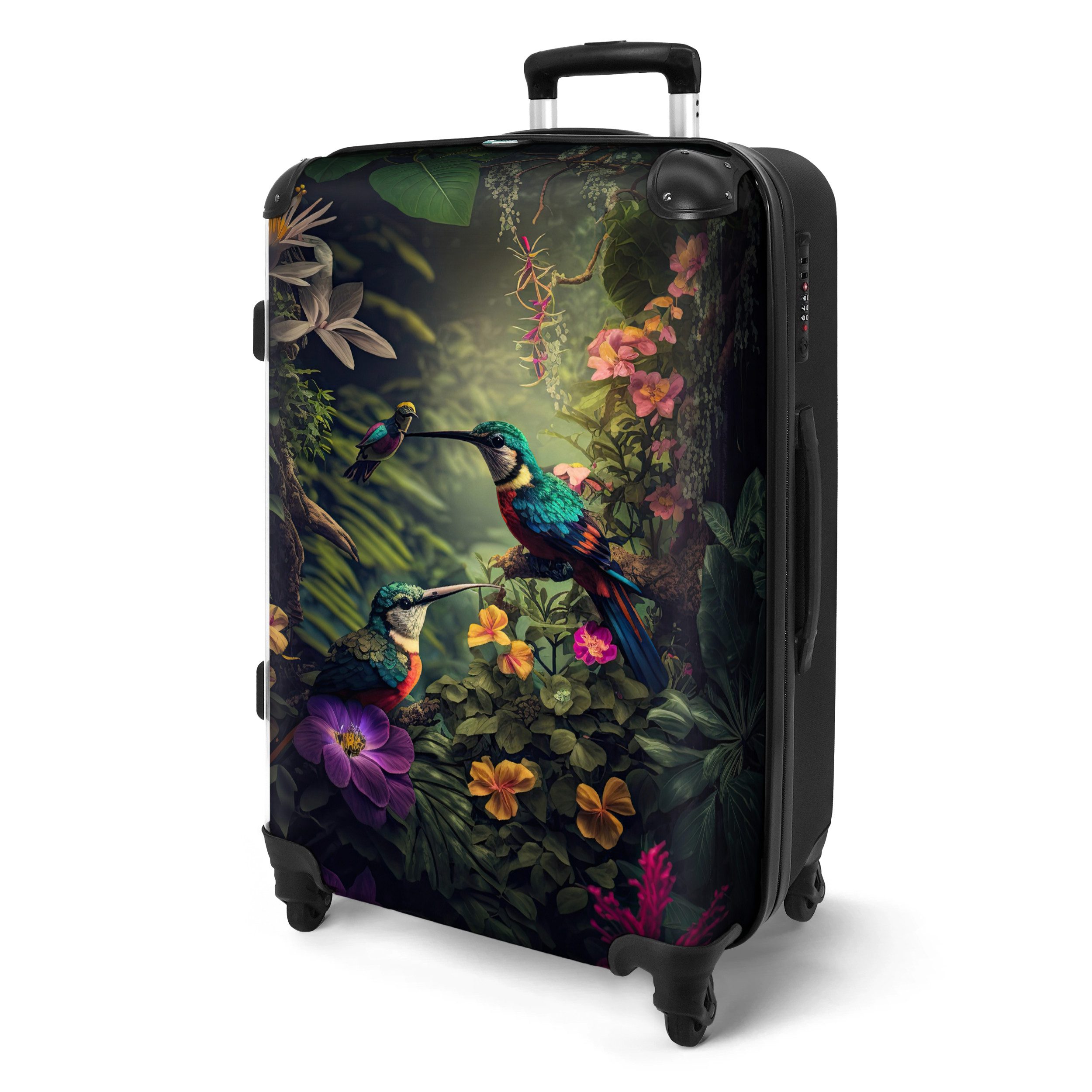 NoBoringSuitcases.com© Hartschalen-Trolley Blumen - Vogel - günstig online kaufen