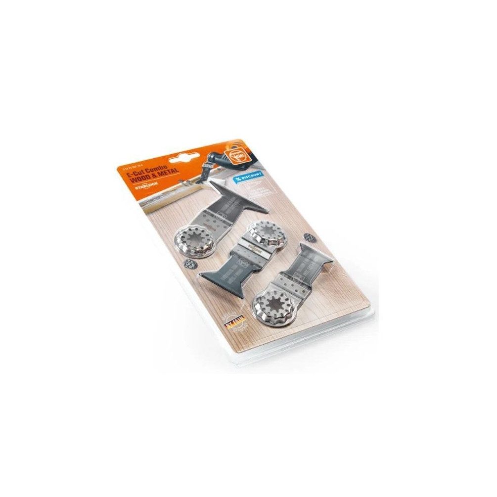 Fein Segmentsägeblatt Fein E-Cut Combo Starlock Wood & Metal 3er Pack (3-St), passend für Starlock