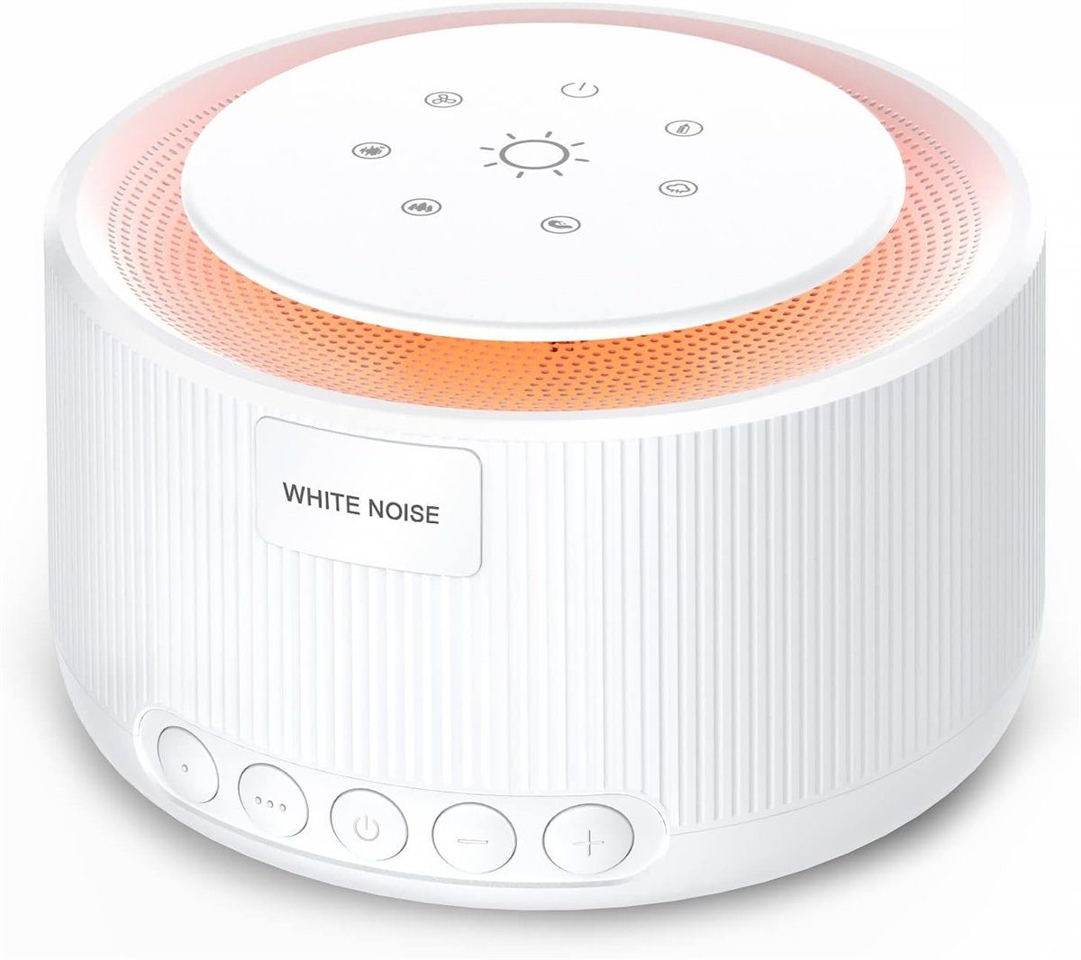 Bifurcation LED Nachtlicht White Noise Sound Machine – 30 natürliche, beruhigende Geräusche, Buntes Nachtlicht mit Wecker und Aufnahmefunktion