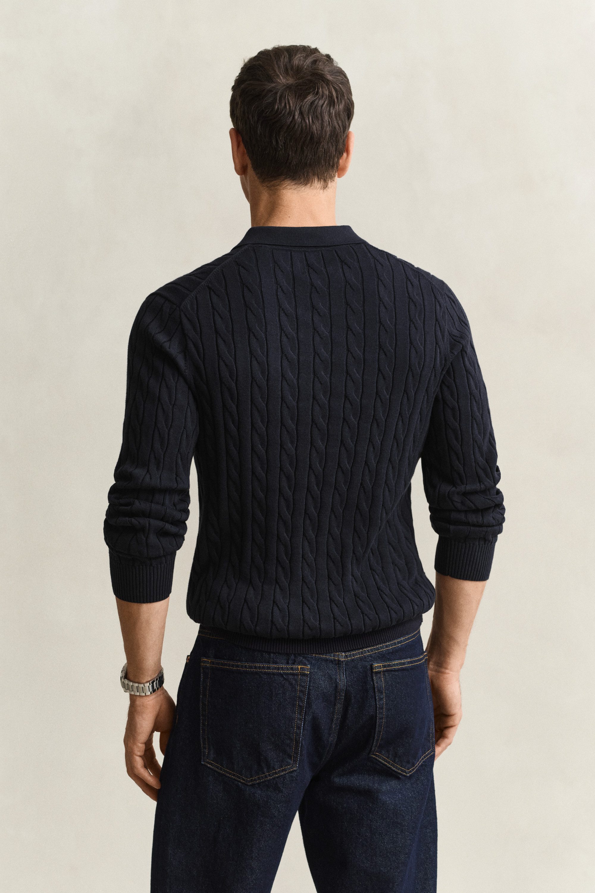 Gant Polokragenpullover COTTON CABLE POLO Regular fit mit Polokragen
