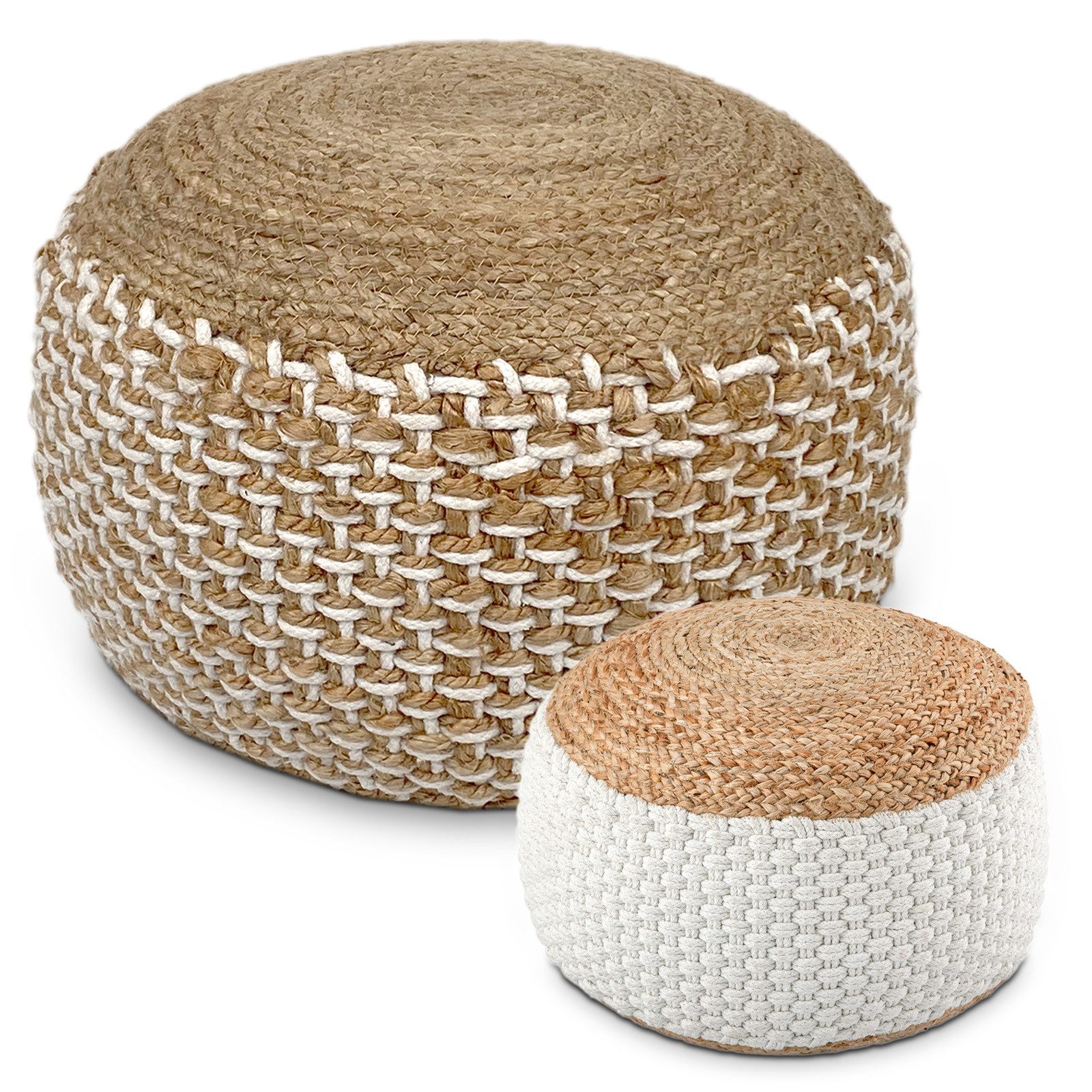 Amagohome Sitzhocker Sitzhocker Sitzpouf Jute Bodenkissen günstig online kaufen