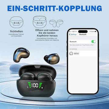 Xmenha Perfekter Musikgenuss beim Schlafen und Sport mini In-Ear-Kopfhörer (Genießen Sie bis zu 24 Stunden Musikgenuss mit dem stilvollen Ladecase. Sieben zusätzliche Aufladungen sorgen für ununterbrochenen Einsatz., mit ultimativem Tragekomfort für klare Anrufe und langanhaltende)