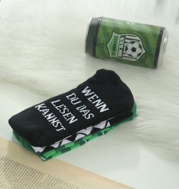 Lucadeau Freizeitsocken Lustige Fussball Socken, Geschenk für Männer, wenn du das lesen kannst (1 Paar) rutschfest, Gr. 39-46, Geschenk zum Vatertag, Geburtstagsgeschenk