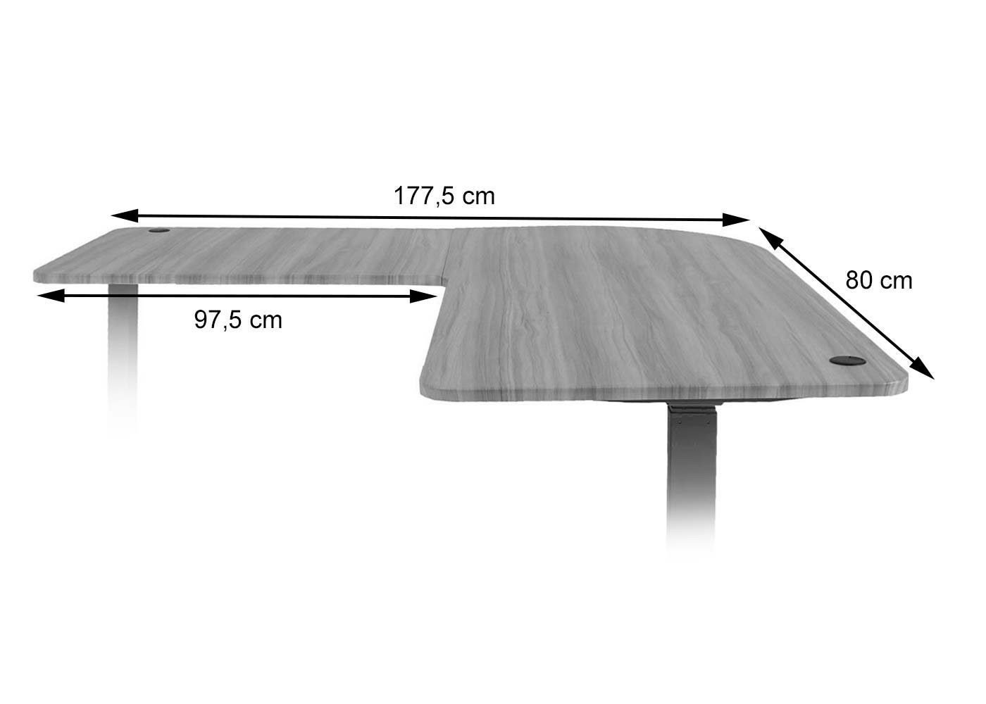Eck-Schreibtische, MCW-D40-T2, MCW Struktur für für geeignet braun Gestelle verschiedene Schreibtischplatte