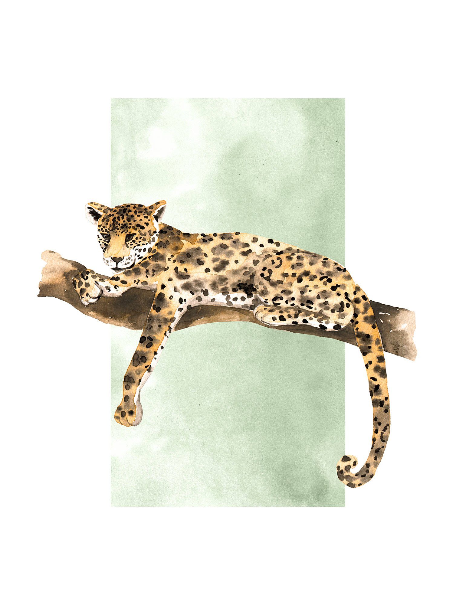 Leopard, Wohnzimmer Poster St), (1 Lazy Kinderzimmer, Schlafzimmer, Komar