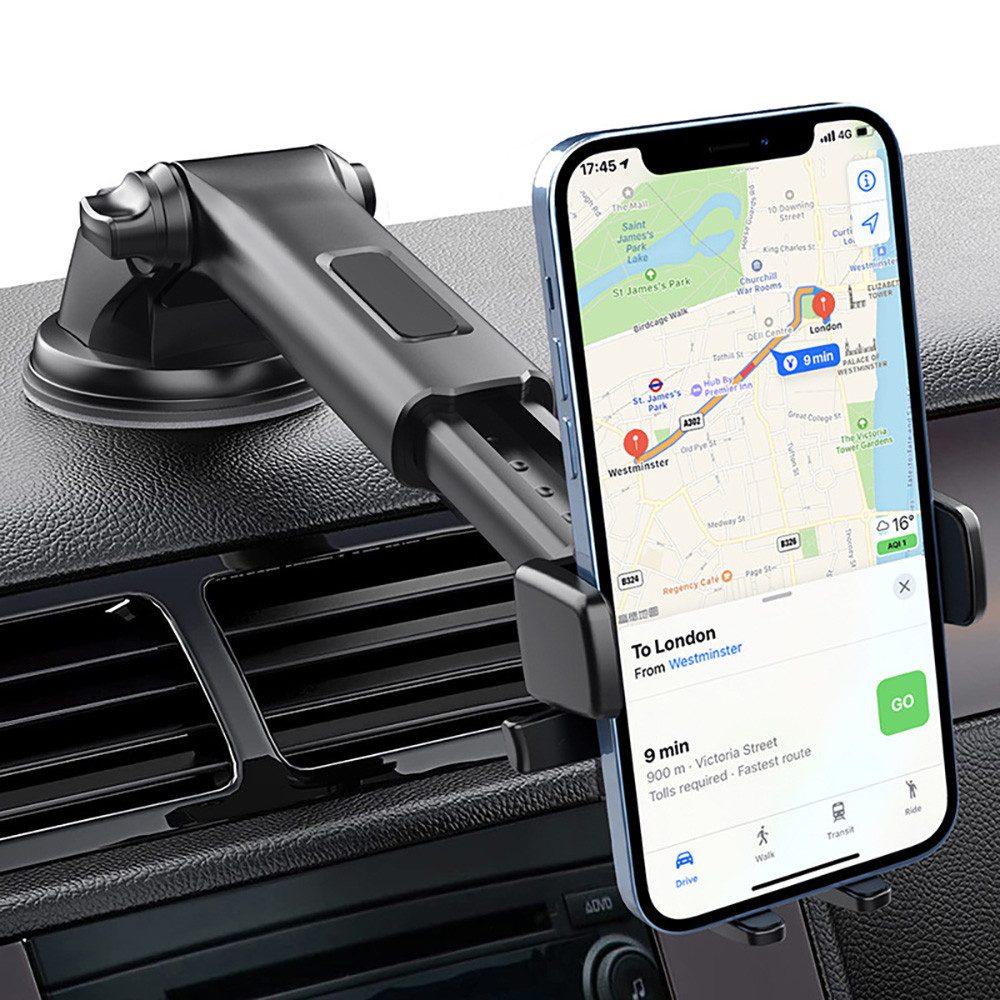 Innocase Handy-Halterung Auto-Handyhalterung Armaturenbrett Saugnapf einziehbare lange Stange, (bis 90 Zoll, Saugnapftyp)