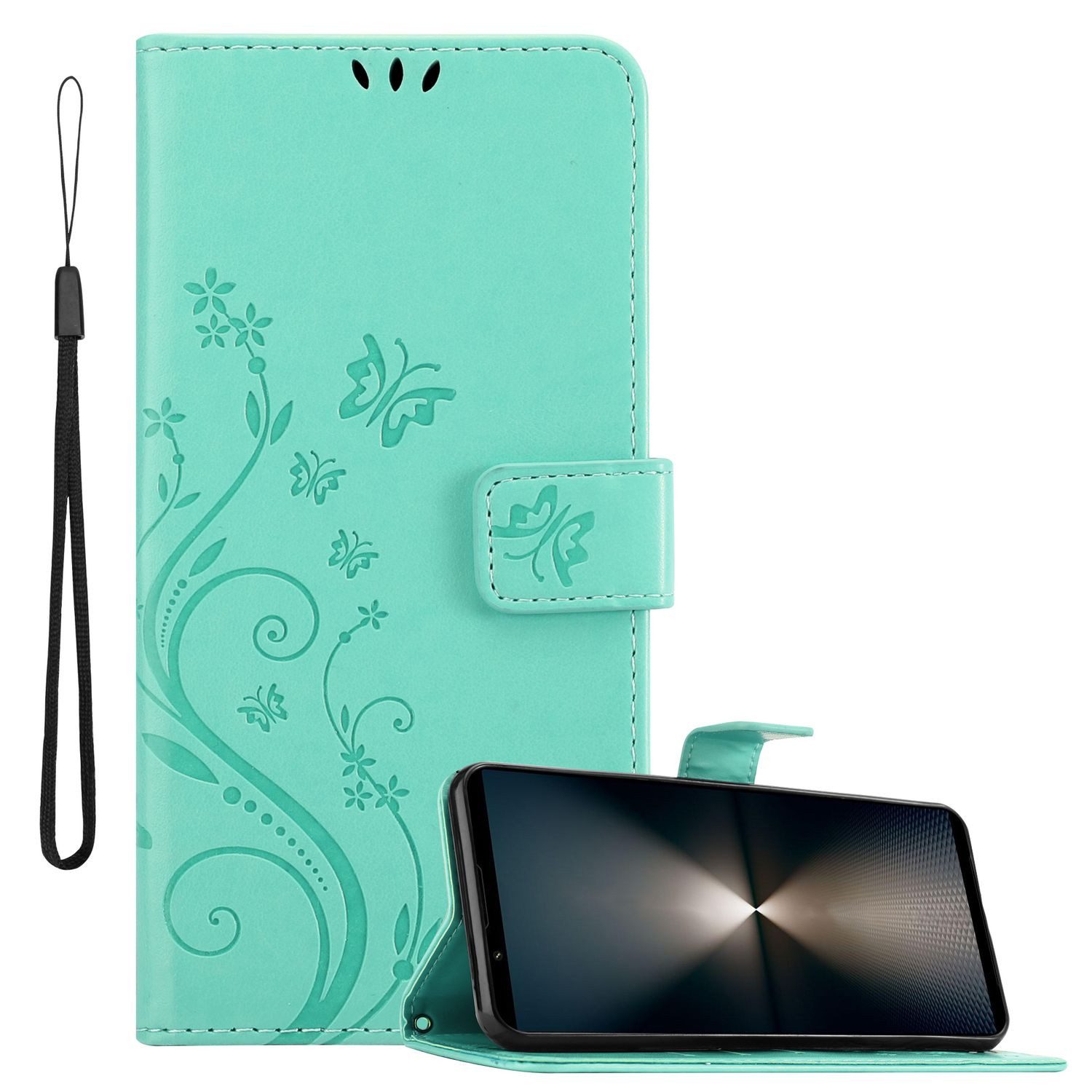 Cadorabo Handyhülle für Sony Xperia 1 VI Hülle Sony Xperia 1 VI, Hülle Schutzhülle Blumen Flower mit Standfunktion Kartenfach Magnet