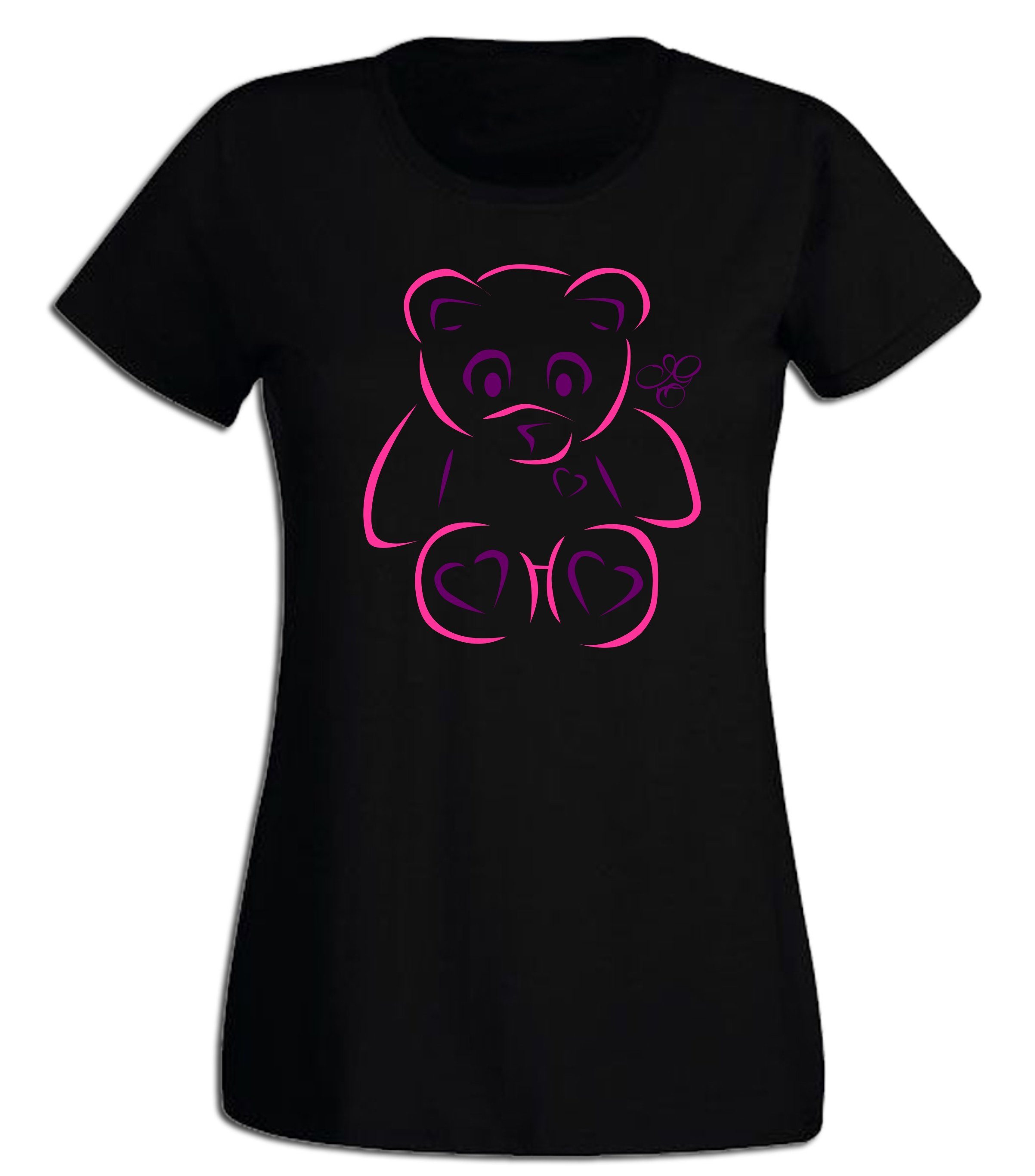 G-graphics T-Shirt Teddy Slim-fit Damen T-Shirt aus unserer Pink-Purple-Col günstig online kaufen