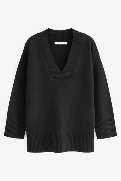 Next V-Ausschnitt-Pullover Premium-Pullover mit V-Ausschnitt 100 % Wolle (1-tlg)