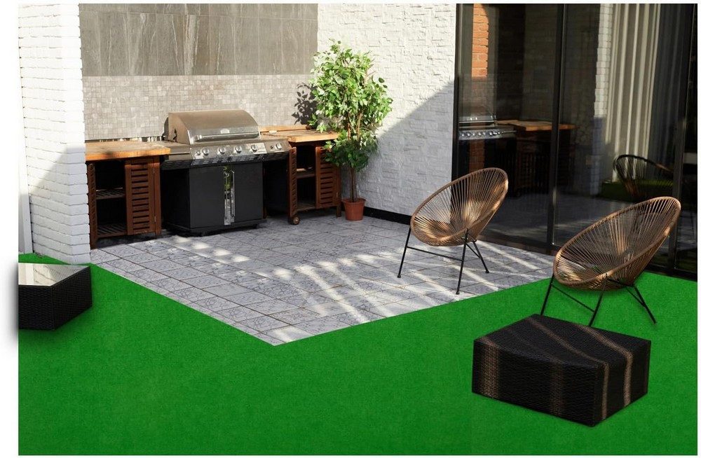 MDEKOR Kunstrasen Rasenteppich outdoor Meterware Höhe 6,5mm, 50x200cm Groen 600 (Grün) – Bild 2 von 5
