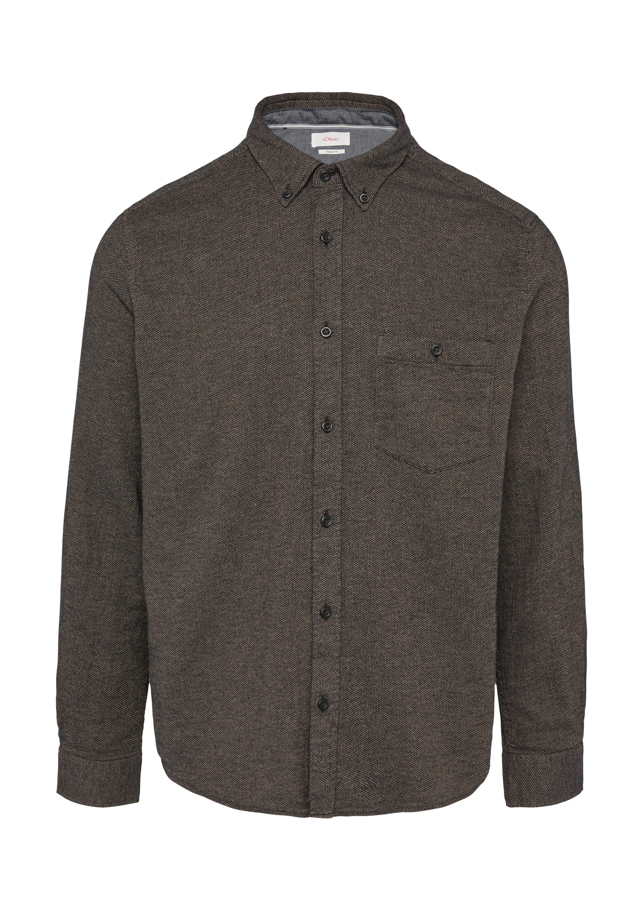 s.Oliver Langarmhemd Hemd Regular Fit: Strukturiertes Hemd mit Button-Down- günstig online kaufen