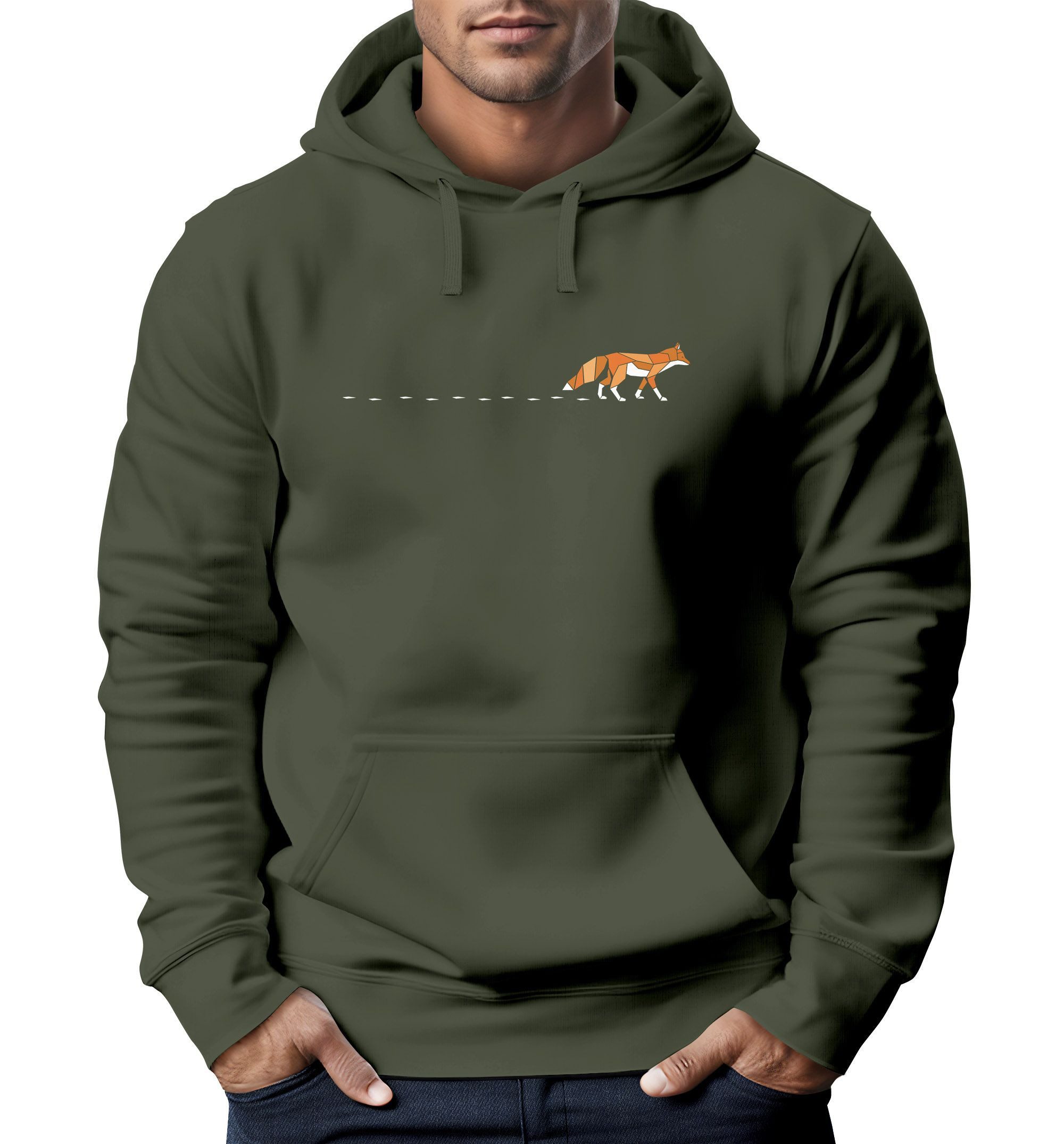 Neverless Hoodie Hoodie Herren Fuchs Fox günstig online kaufen