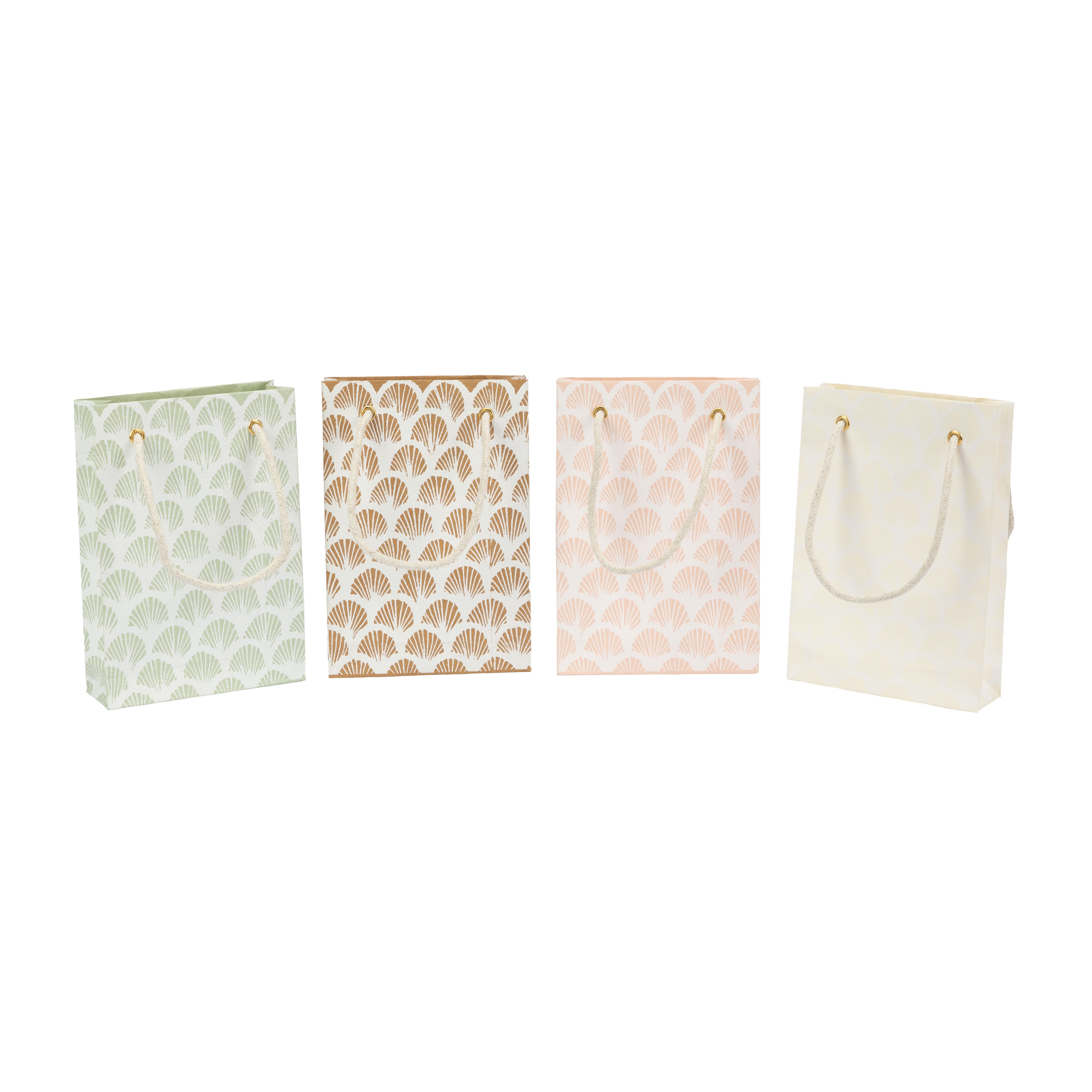 El Puente Geschenk-Tragetasche Geschenktaschen "Blätter", 4er-Set, Handmade, Handmade