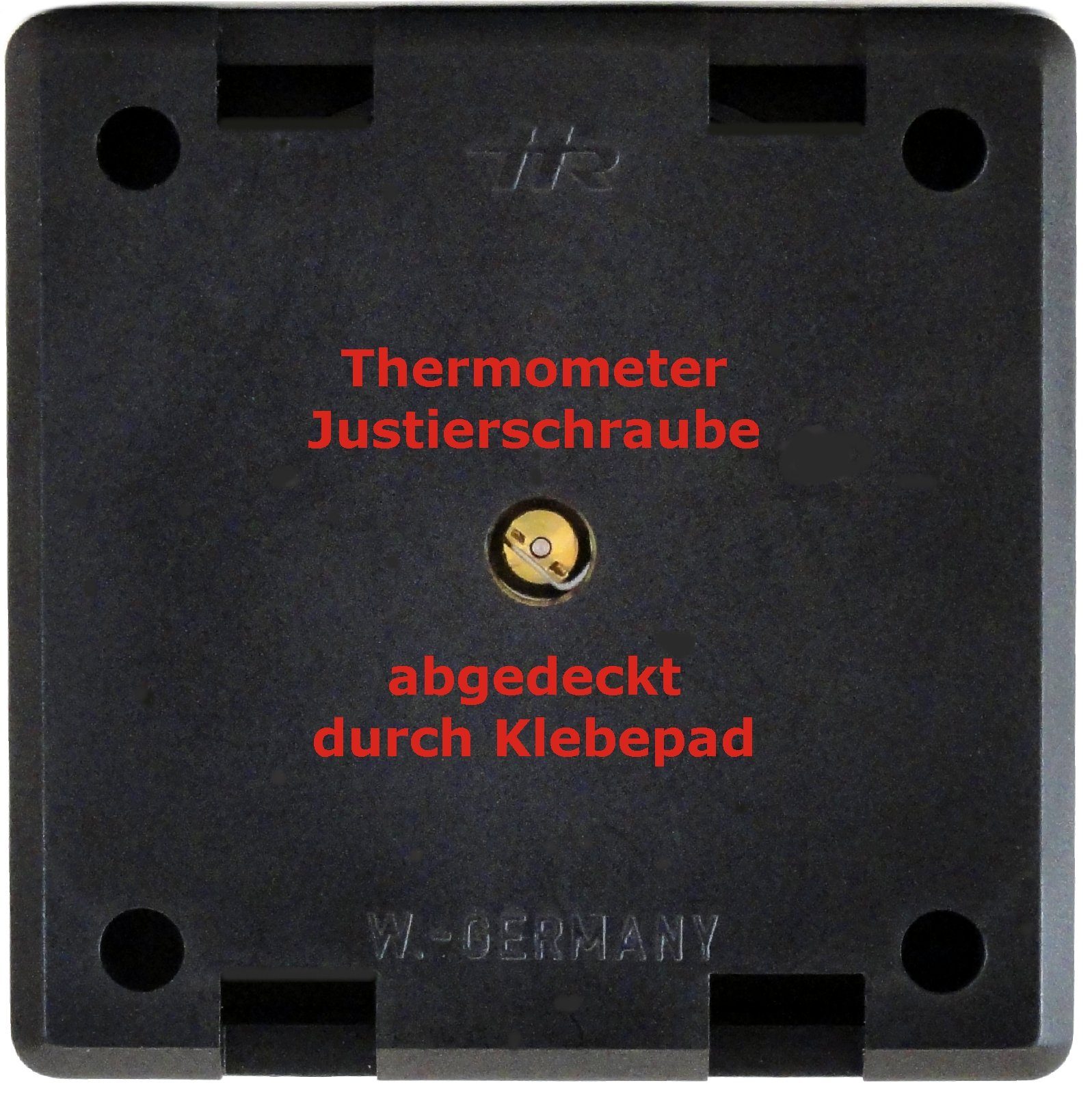 HR Autocomfort Raumthermometer Historisches Thermometer Bimetall 5 x 5 cm konvex justierbar