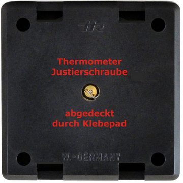 HR Autocomfort Raumthermometer Historisches Thermometer Bimetall 5 x 5 cm konvex justierbar selbstklebend