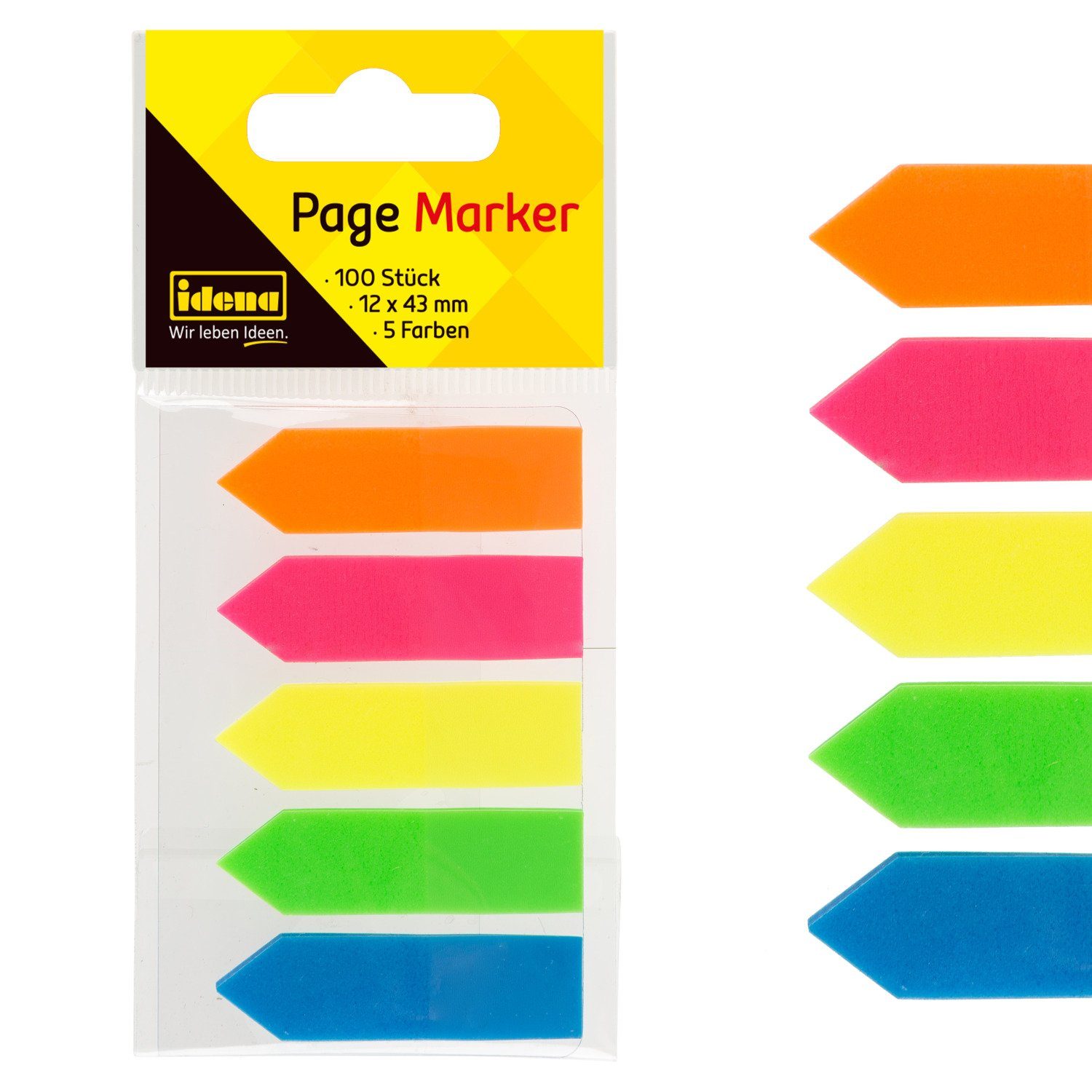 Idena Haftnotizblock Idena 312731 - Page Marker Pfeil, mehrfarbig, 1 Stück