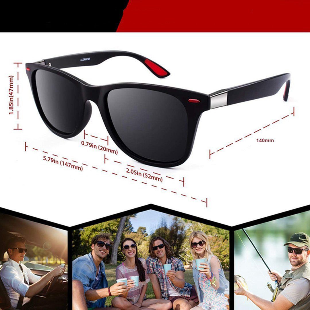 TUABUR Sonnenbrille und (1-St) Männer Sonnenbrillen, Frauen Polarisierende Sonnenbrillen für