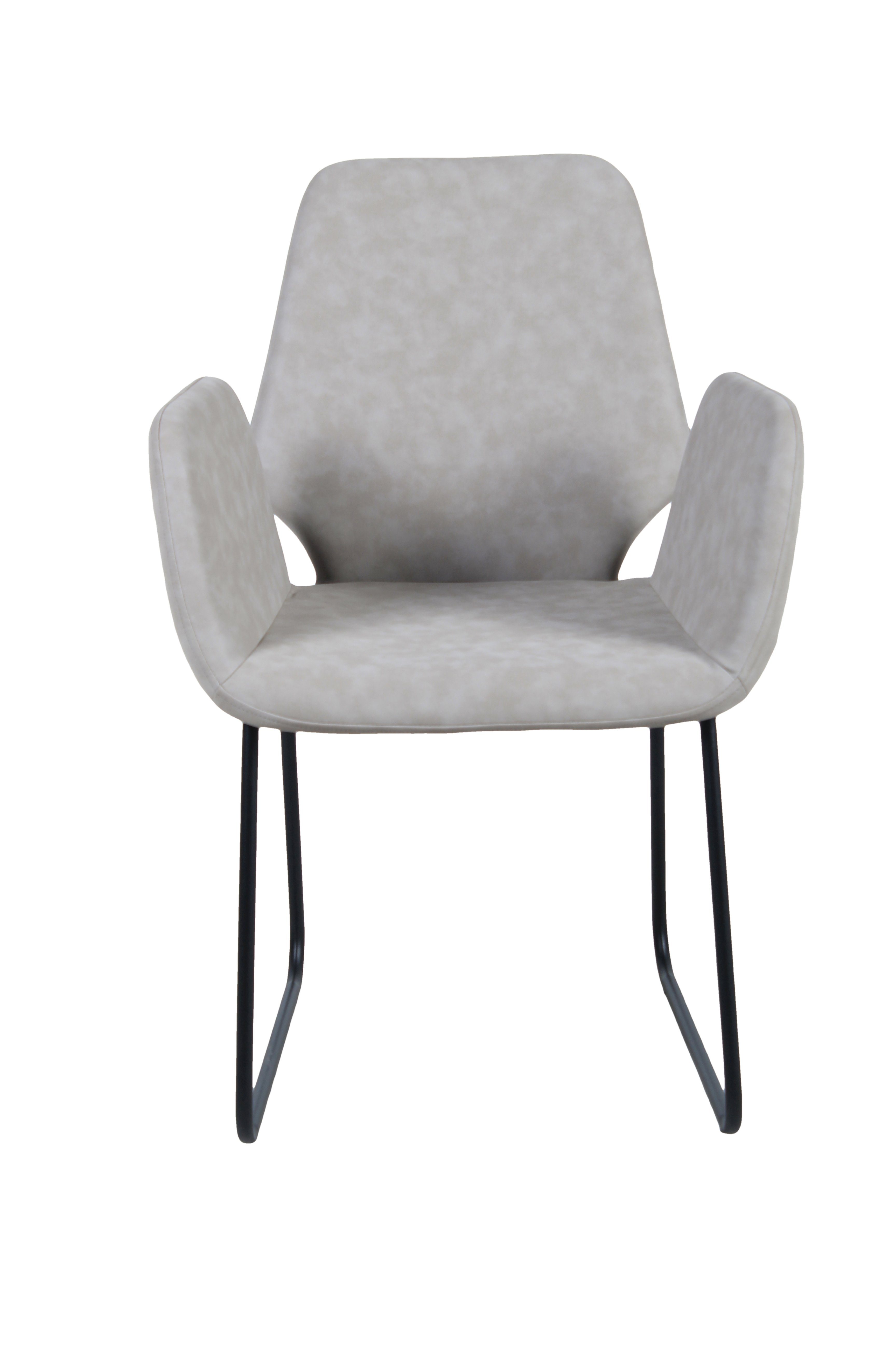 TPFLiving Esszimmerstuhl Linea - Armlehnstuhl - Bezug Kunstleder - Farbe hellgrau (Esstischstuhl mit stabilem Gestell aus Metall (pulverbeschichtet), 1 St), MAßE (BxHxT): 60x89.5x60.5 cm, Sitzhöhe: 47 cm. Reduzierter Preis € 117,95. Unverbindliche Preisempfehlung € 199,99