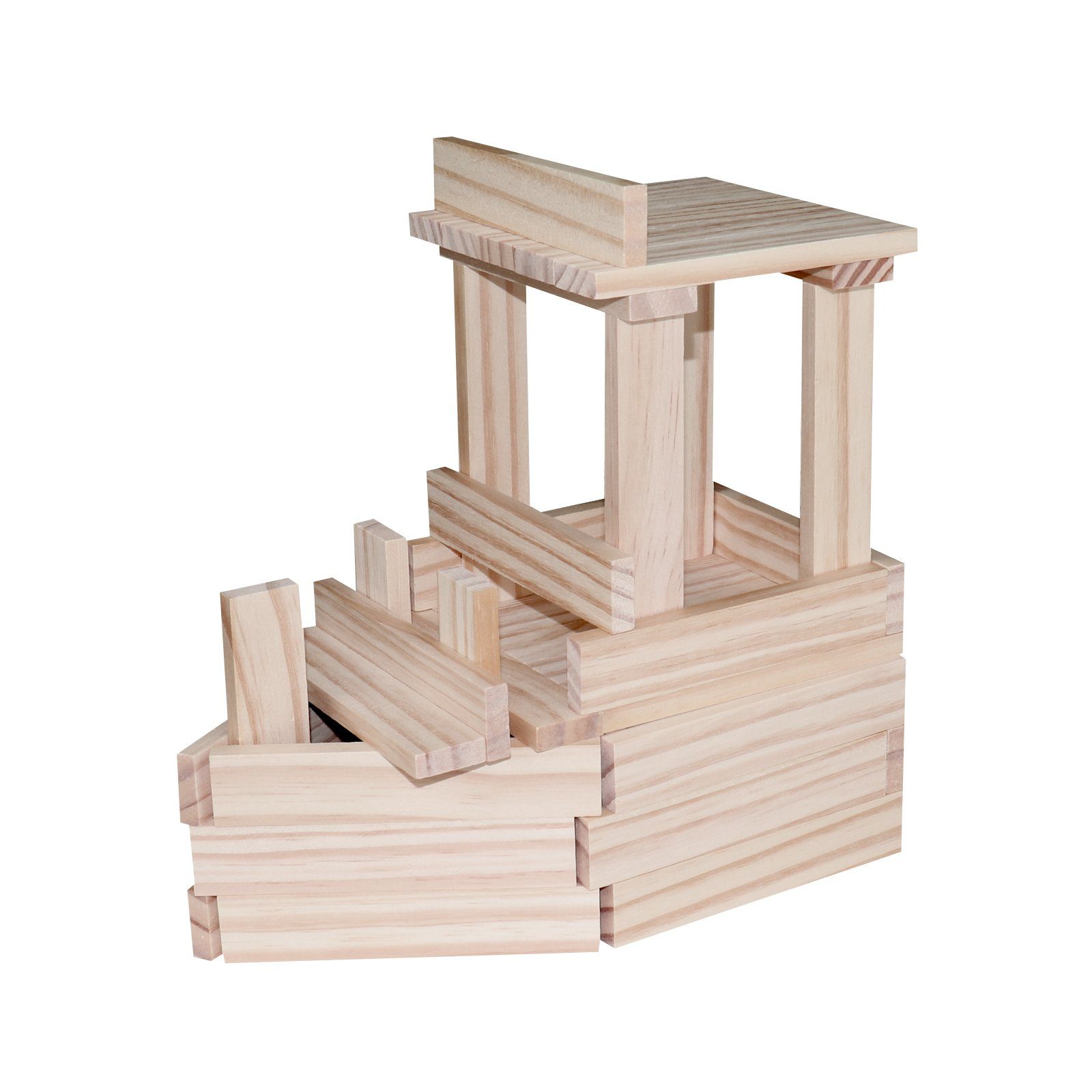 Wellgro Natur Holzbausteine Spielbausteine, (350 St) – Bild 3 von 5