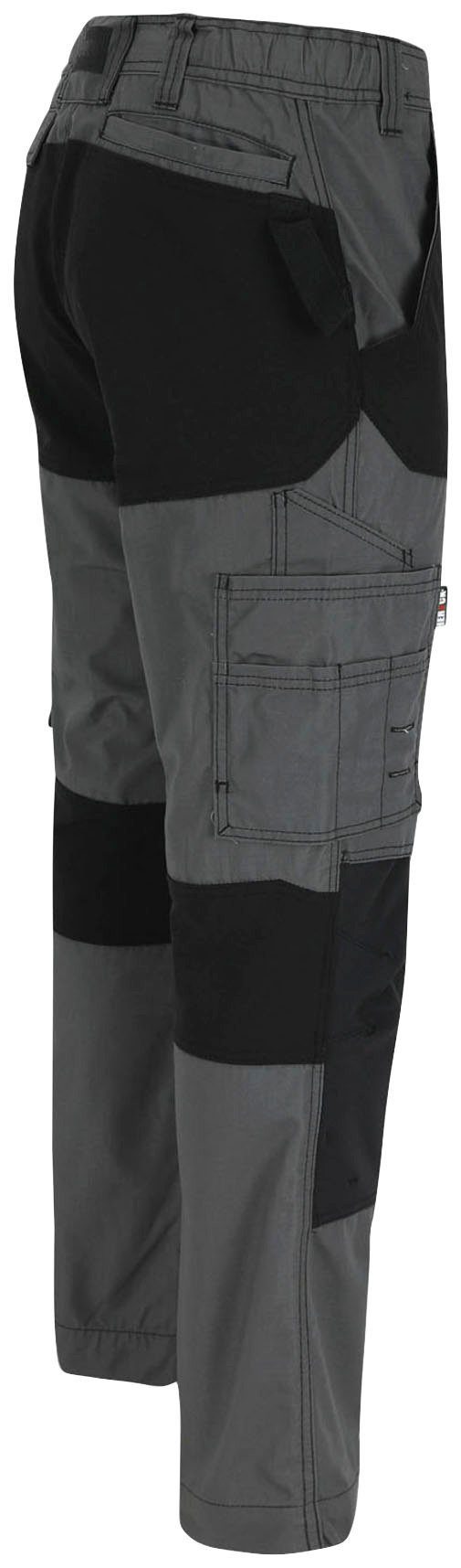 Herock Knietaschen Hoses 4-Wege-Stretch, verdeckter grau verstärkte Hector Arbeitshose Knopf, Multi-Pocket,