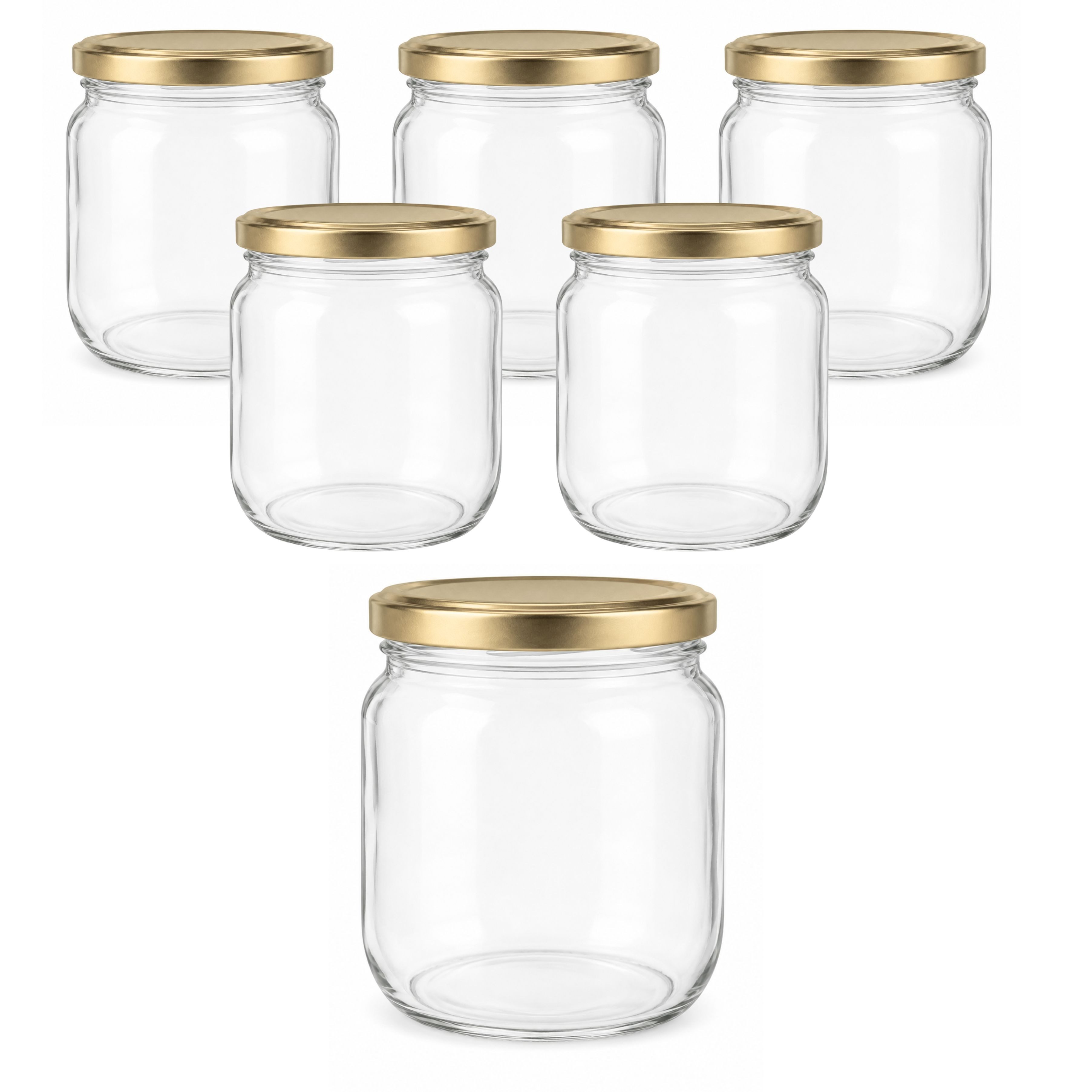 mikken Einmachglas Marmeladengläser 425 ml Einmachgläser Einkochgläser, (Spar-Set, 6-tlg., 6er - 60er Sets), verschiedene Sets von 6 - 60 Stk, zum pasteurisieren geeignet