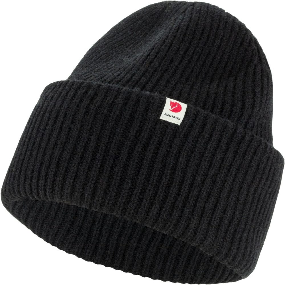 Fjällräven Strickmütze Heavy Beanie Mütze aus Lammwolle Strickmütze Schwarz - Farbe: braun