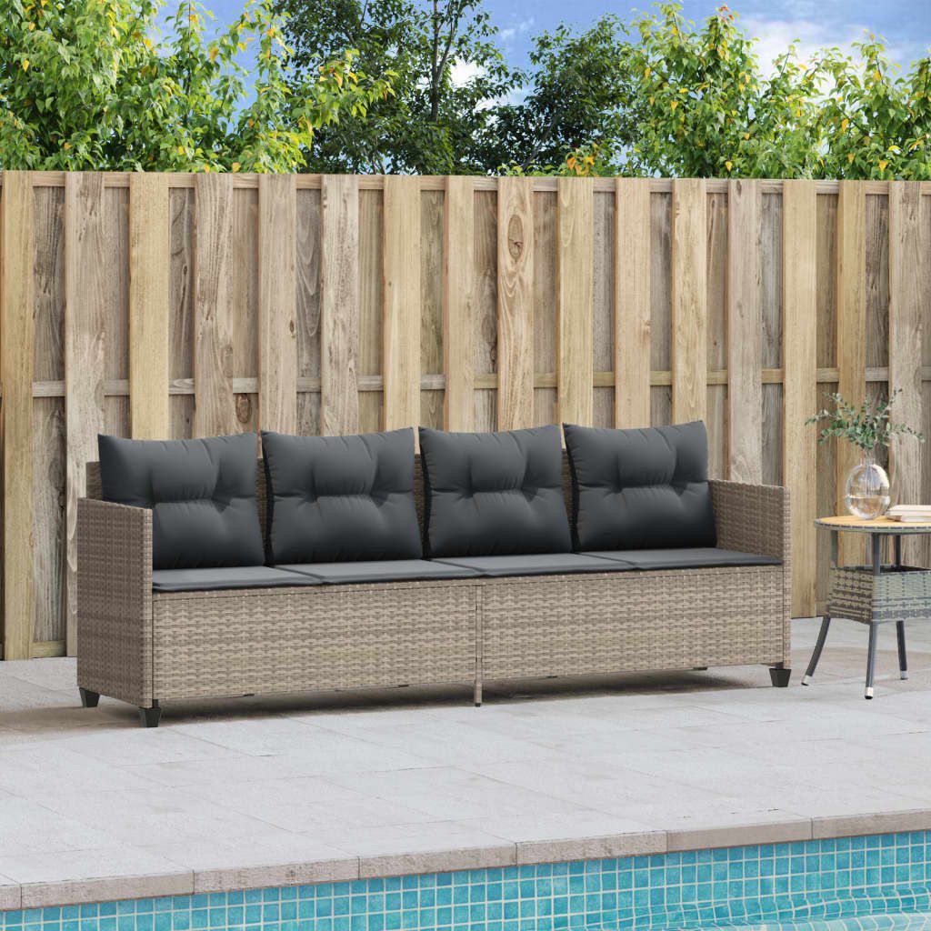 vidaXL Gartenliege Sonnenliege mit Kissen Hellgrau günstig online kaufen