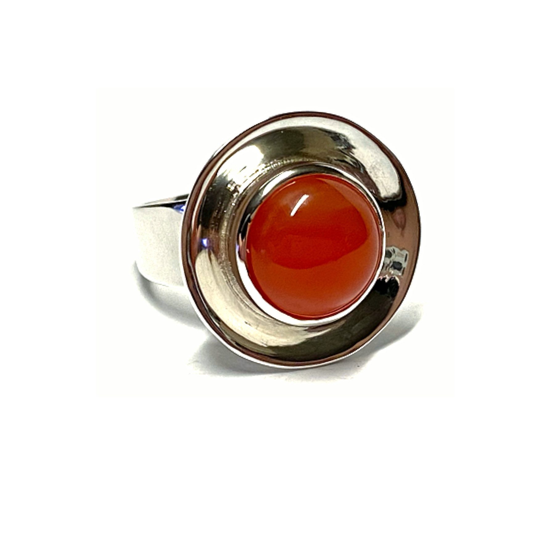 Silberring Ring Silber 925/- Carneol Cabochon karneol Handarbeit #54