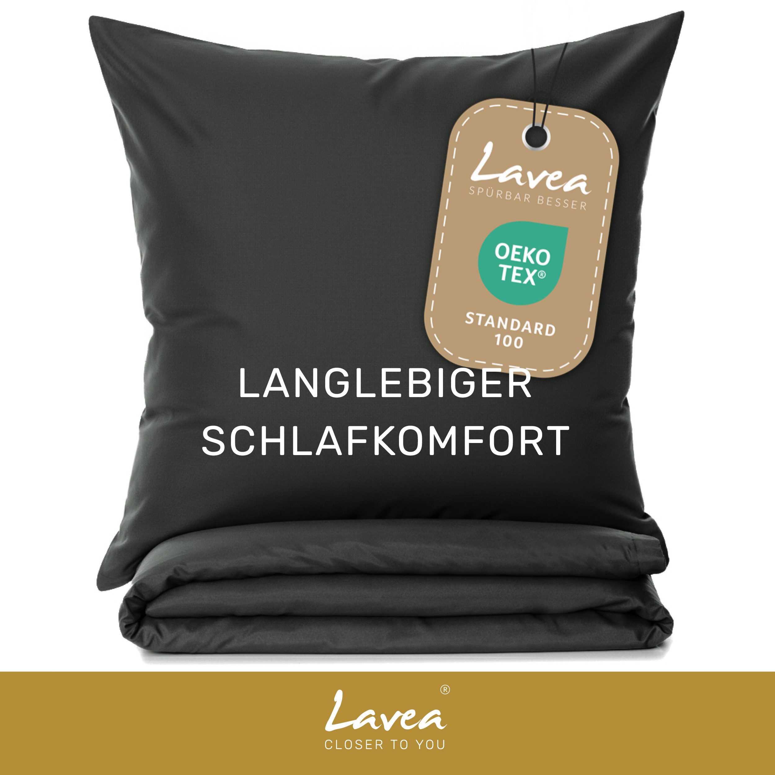 Lavea Bettwäsche Mikrofaser Bettwäsche-Sets mit Kissenbezügen und Bettbezügen, 4 teilig, Bettbezug und Kissenbezug mit Reißverschluss, weich, hypoallergen
