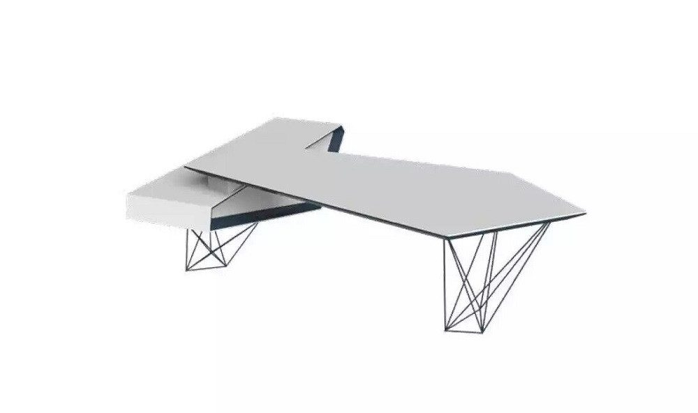 JVmoebel Eckschreibtisch Luxus Designer Bürotisch Arbeits-Schreibtisch Möbel Weiß (1-St., 1x nur Eckschreibtisch), Made in Europa