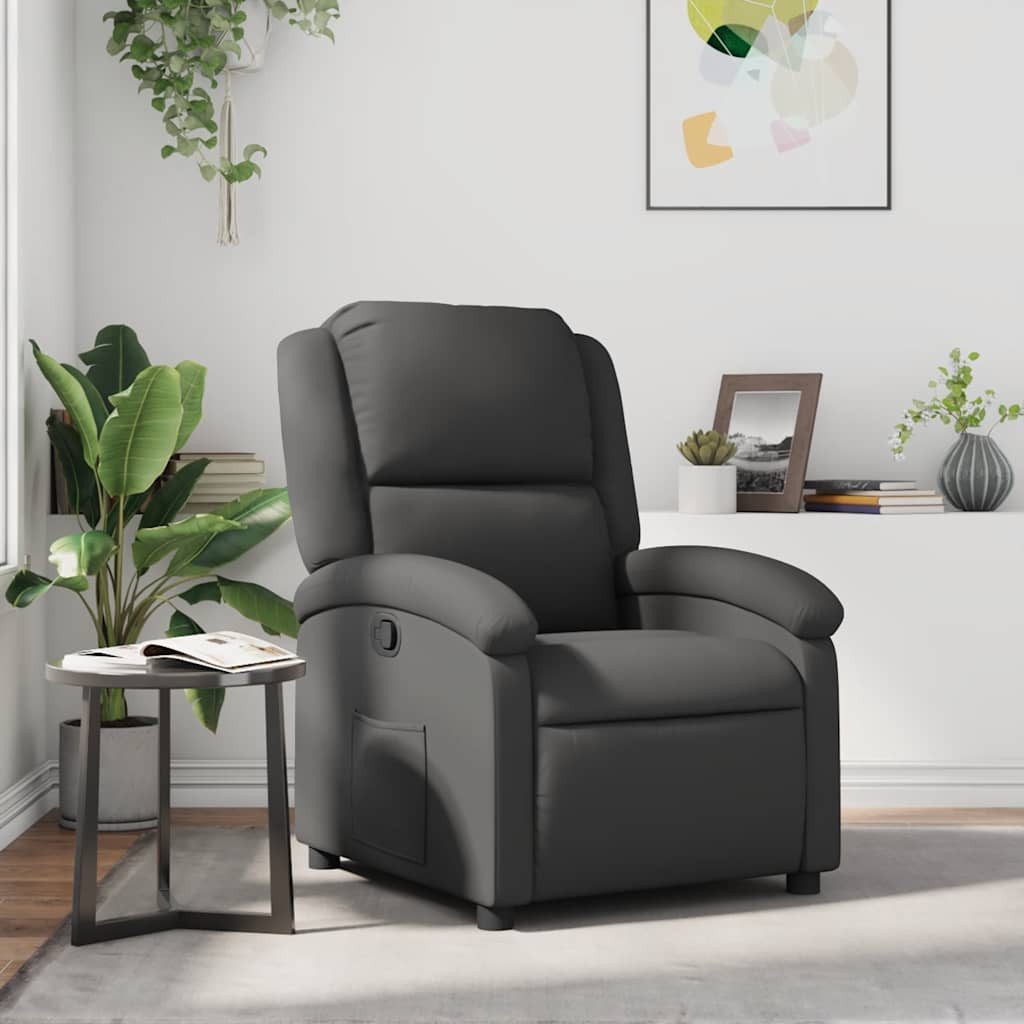 vidaXL Sessel Relaxsessel Grau Echtleder (1-St)