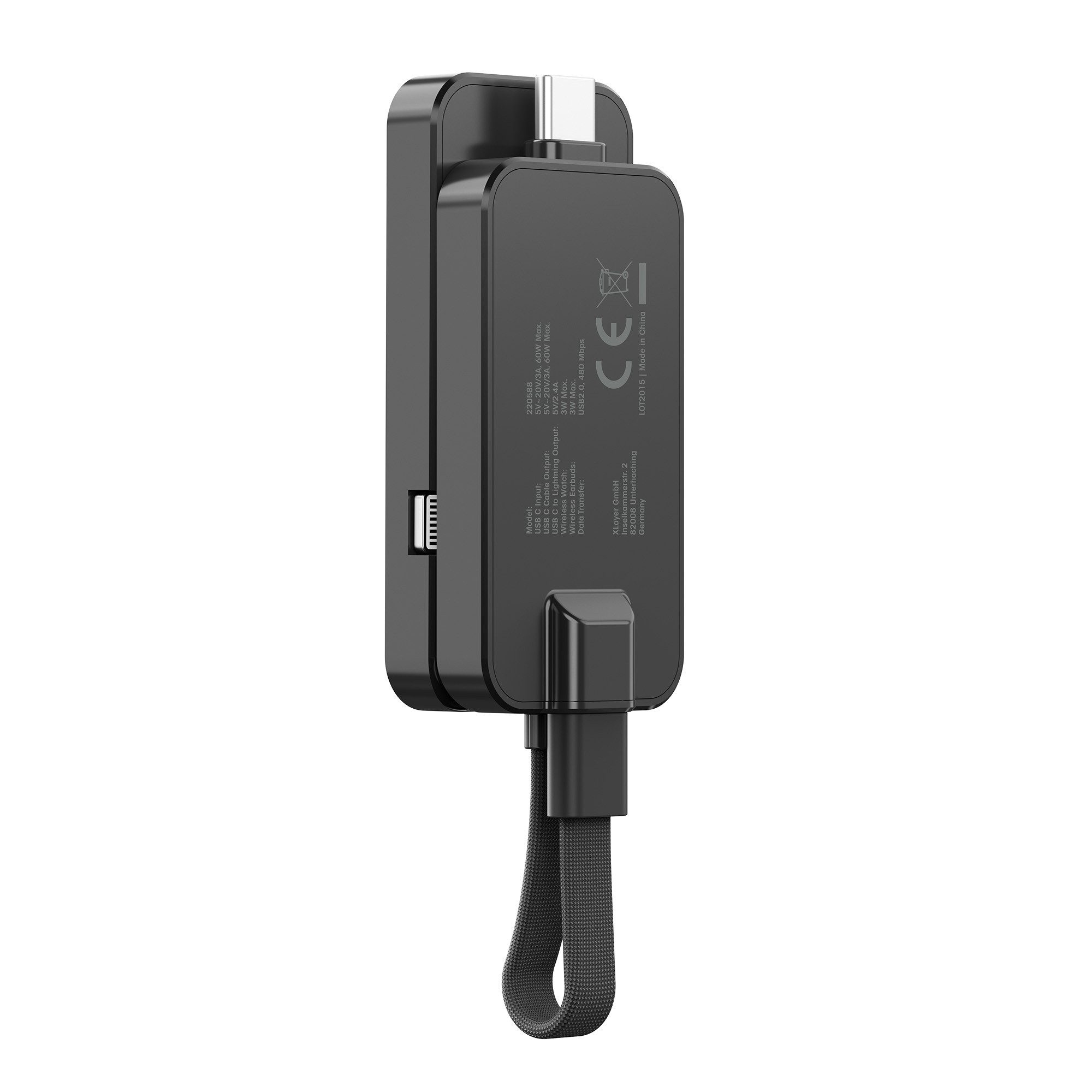 XLAYER 3 in 1 Power Stick Ladestation USB C für Smartphone Smartwatch Wireless Charger