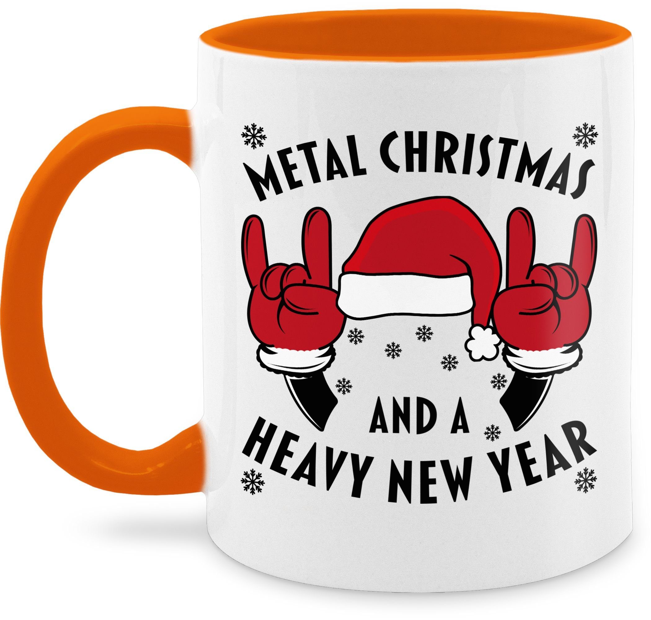 Shirtracer Tasse Metal Christmas and a Heavy New Year, Keramik, Weihnachtstasse