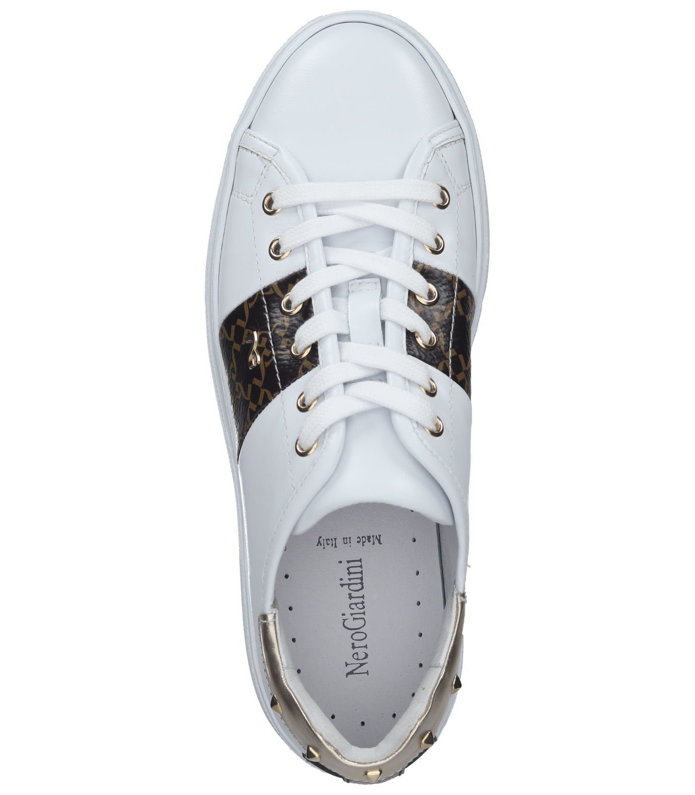 Nero Leder/Textil Sneaker Giardini Sneaker Bianco