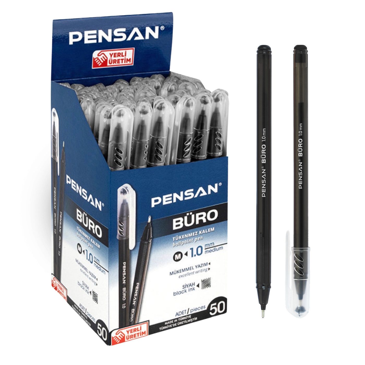 Pensan Kugelschreiber 1.0 mm Strichstärke, Ballpoint, Vorteilspack, 50-tlg
