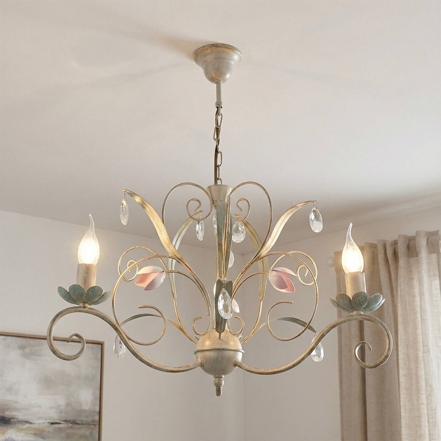 Licht-Erlebnisse Kronleuchter LUCE, ohne Leuchtmittel, Deckenspot eckig Wei günstig online kaufen