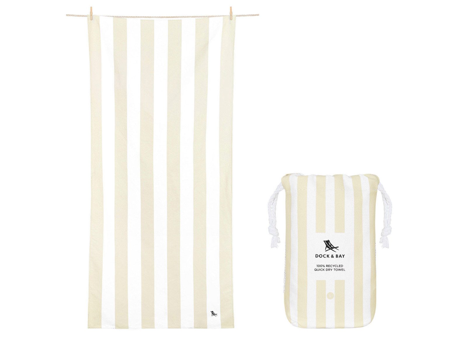 Dock & Bay LTD c/o Strandtuch Beach Towel XL Bora Bora Beige 200x90cm, Polyester (TOWLB-CAB-XL-LTBGE-R)