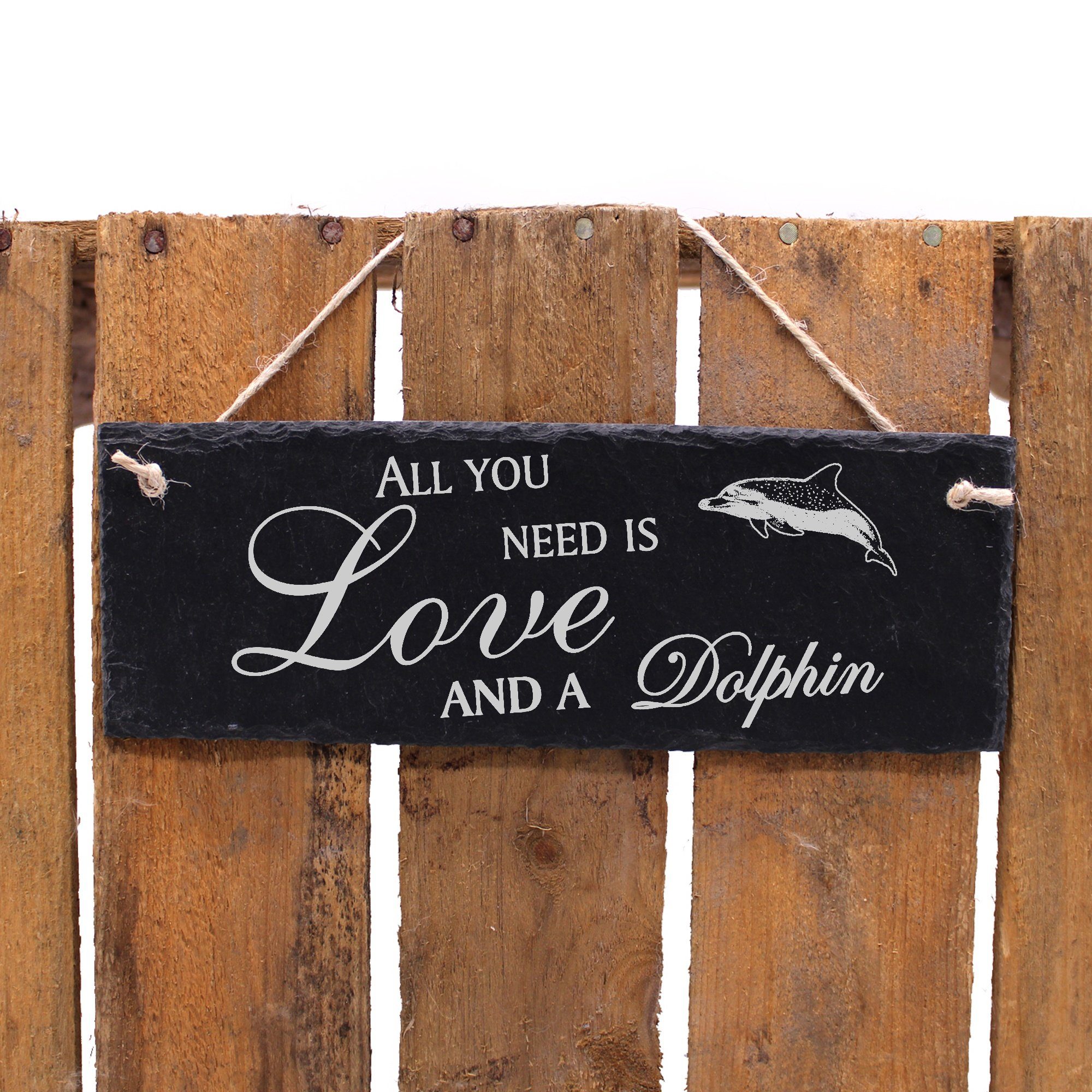 Dekolando Hängedekoration dunkler Delfin 22x8cm you a and is need All Love Dolphin