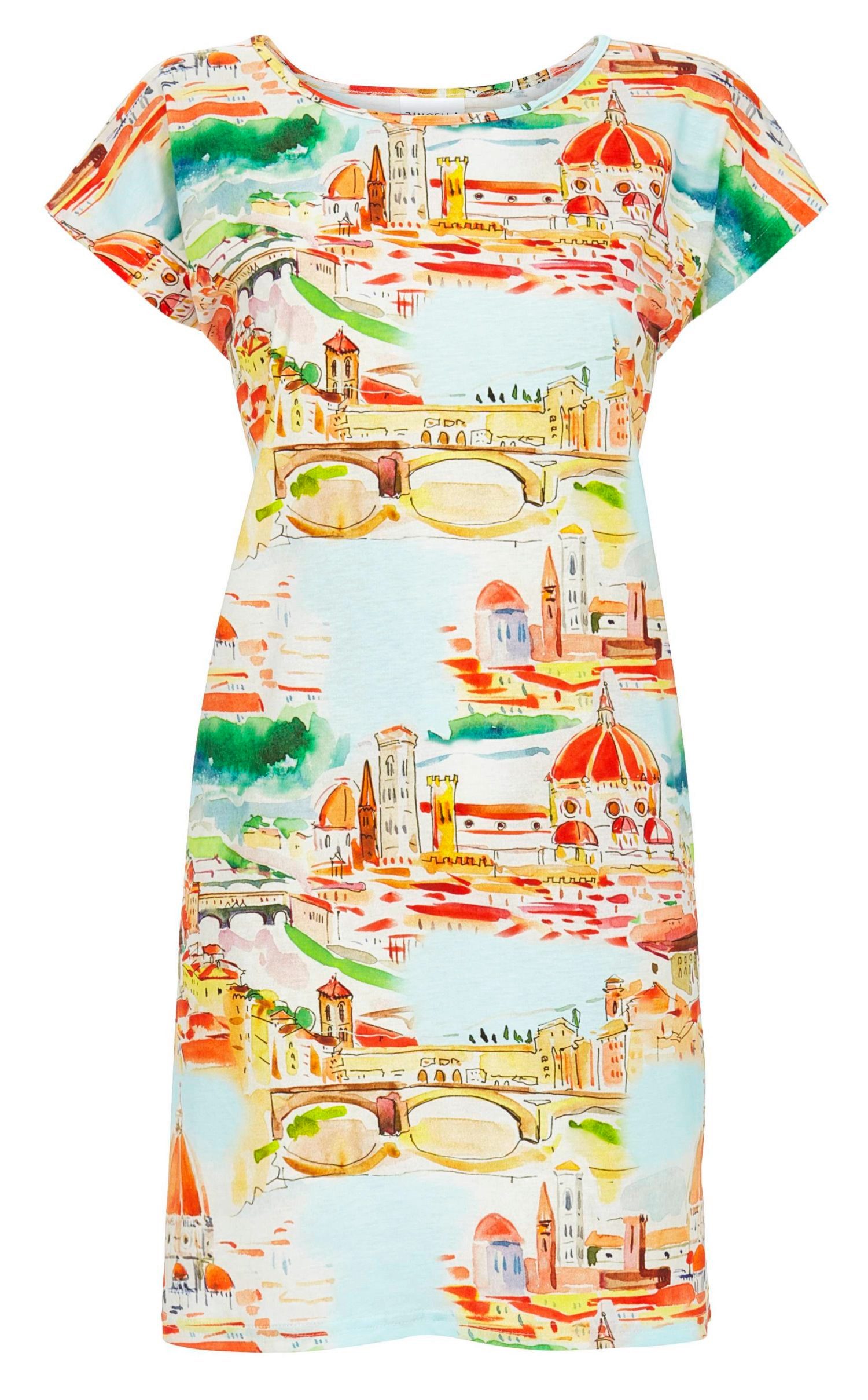 Ringella Nachthemd Damen Schlafshirt Urlaub mit kurzem Arm (1-tlg) Urlaubs Design