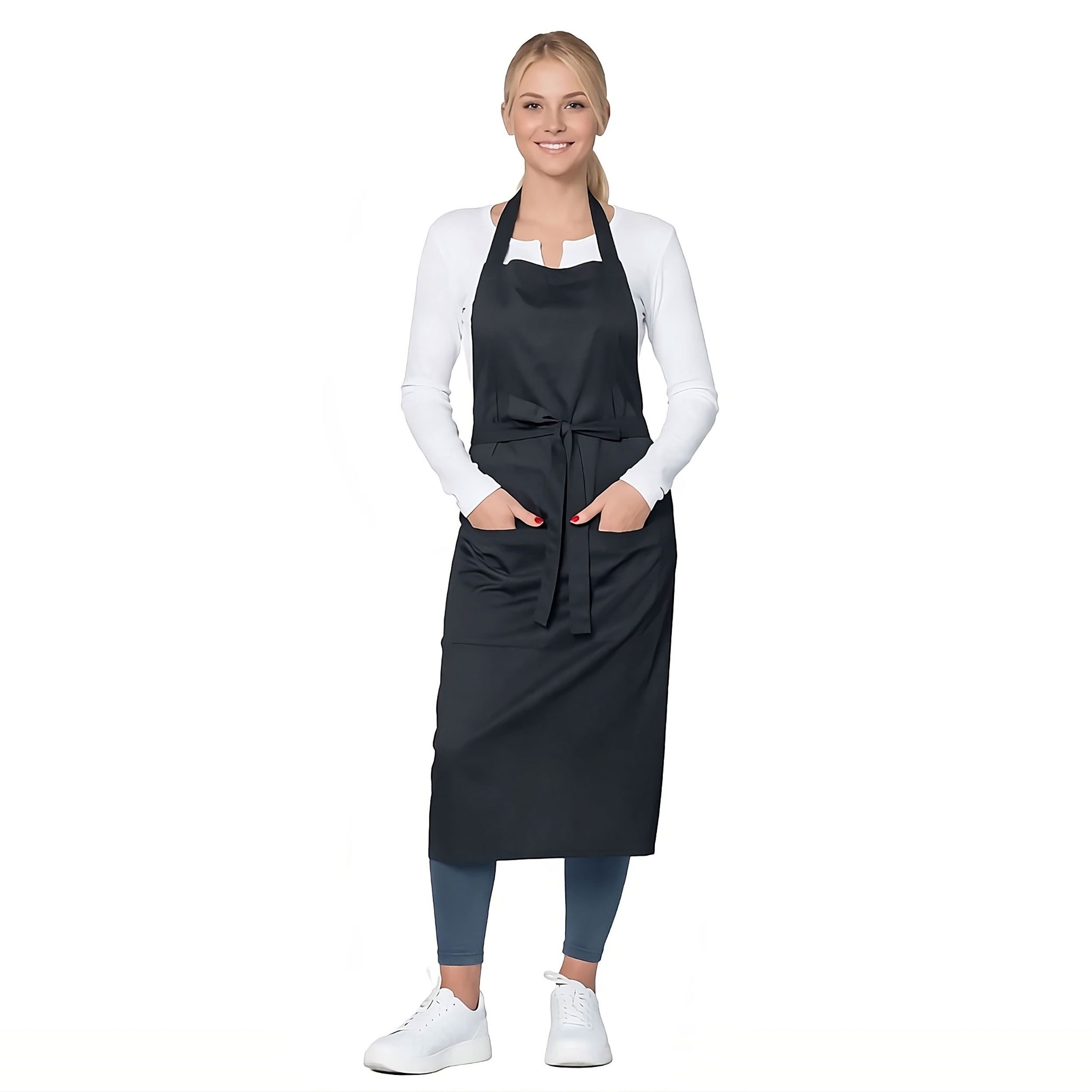 ZOLLNER Kochschürze, 75 x 100 cm, 100% Baumwolle, verstellbaren Nackenband