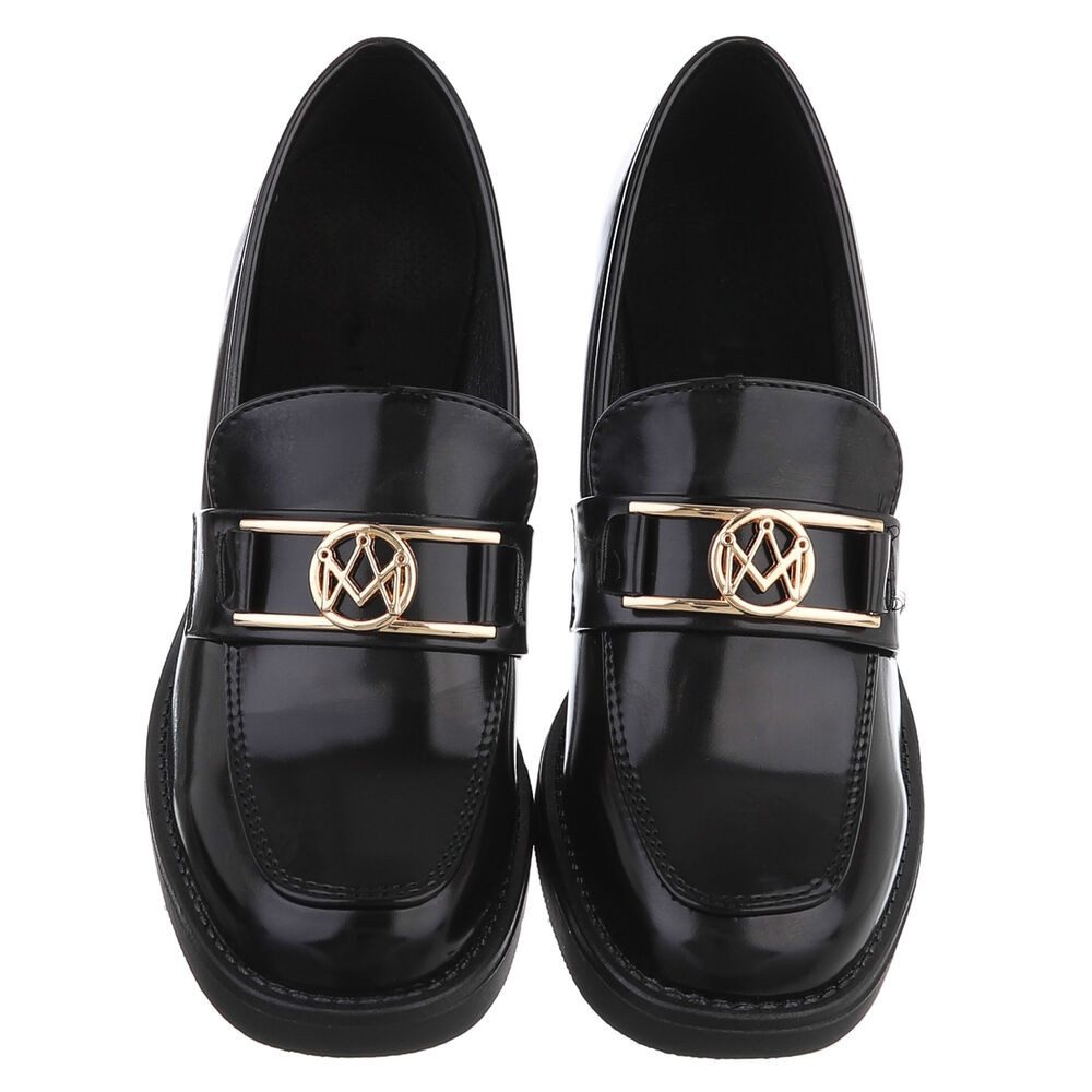 Ital-Design Elegante Absatzschuhe mit Detailverschluss für Damen High-Heel-Pumps (90793463) Blockabsatz Pumps in Schwarz