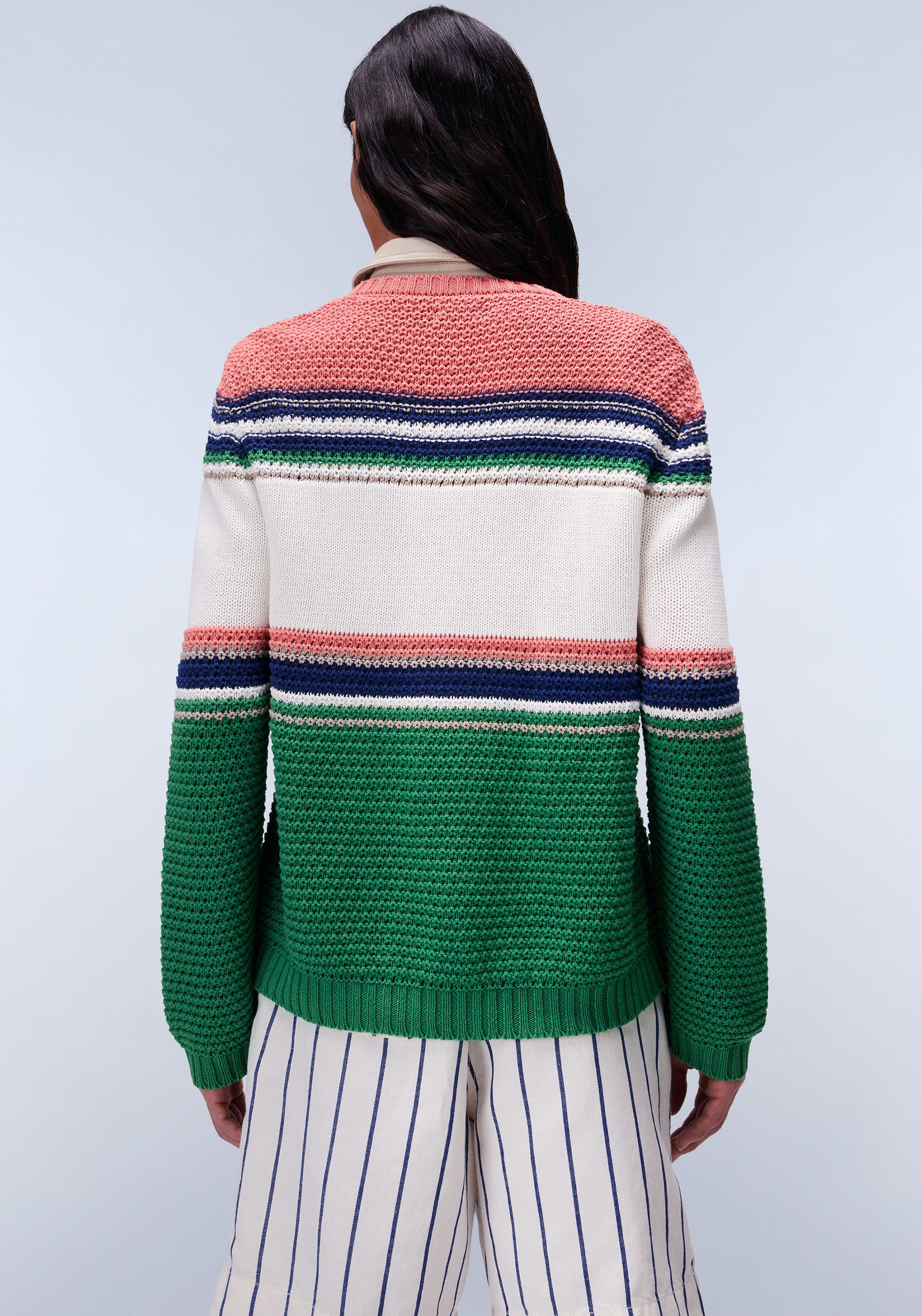Napapijri Strickpullover D-AULLA C W 81S STRIPE 81S Mit Rundhalsausschnitt günstig online kaufen