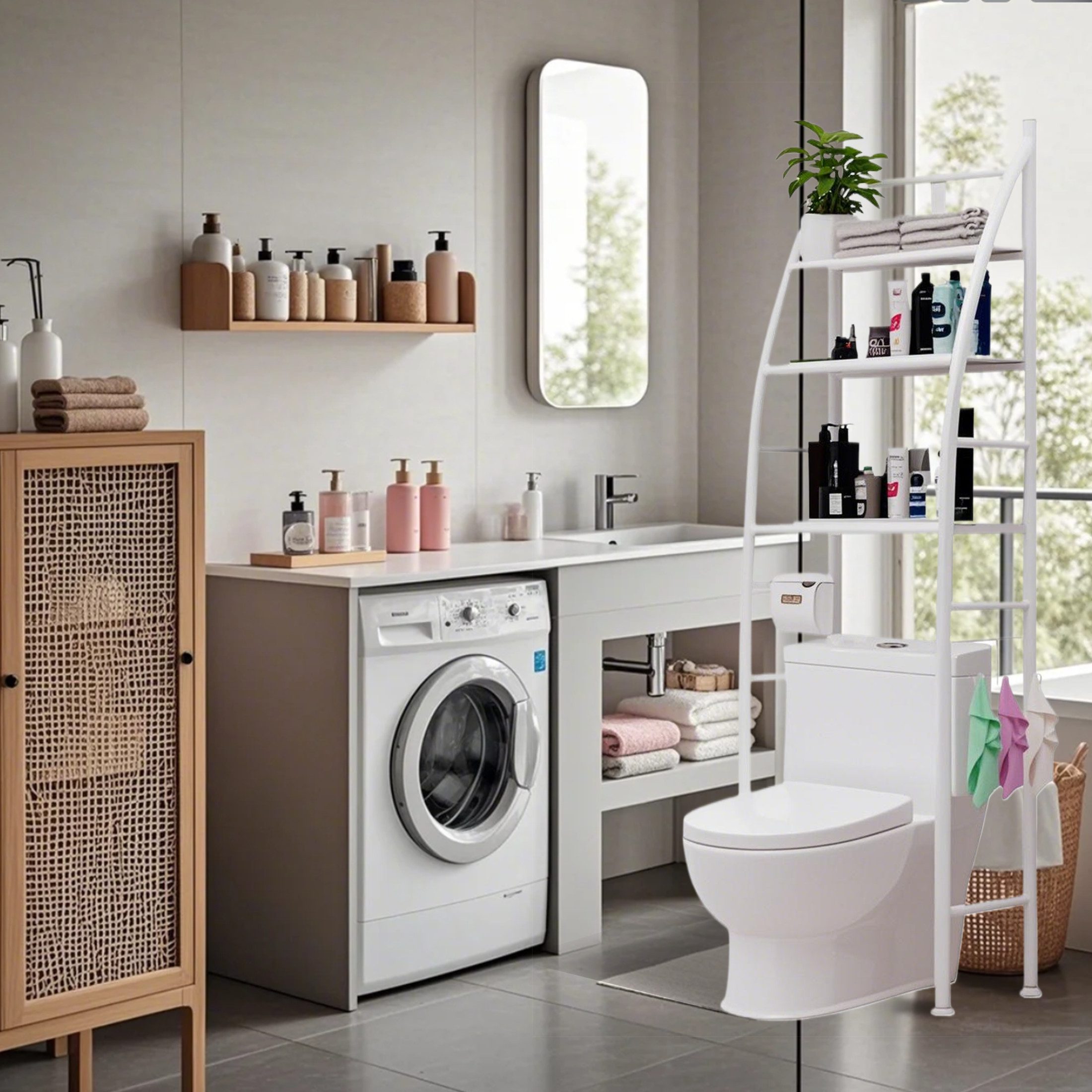 Masbekte Badregal 3 Ablagen Toilettenregal mit günstig online kaufen