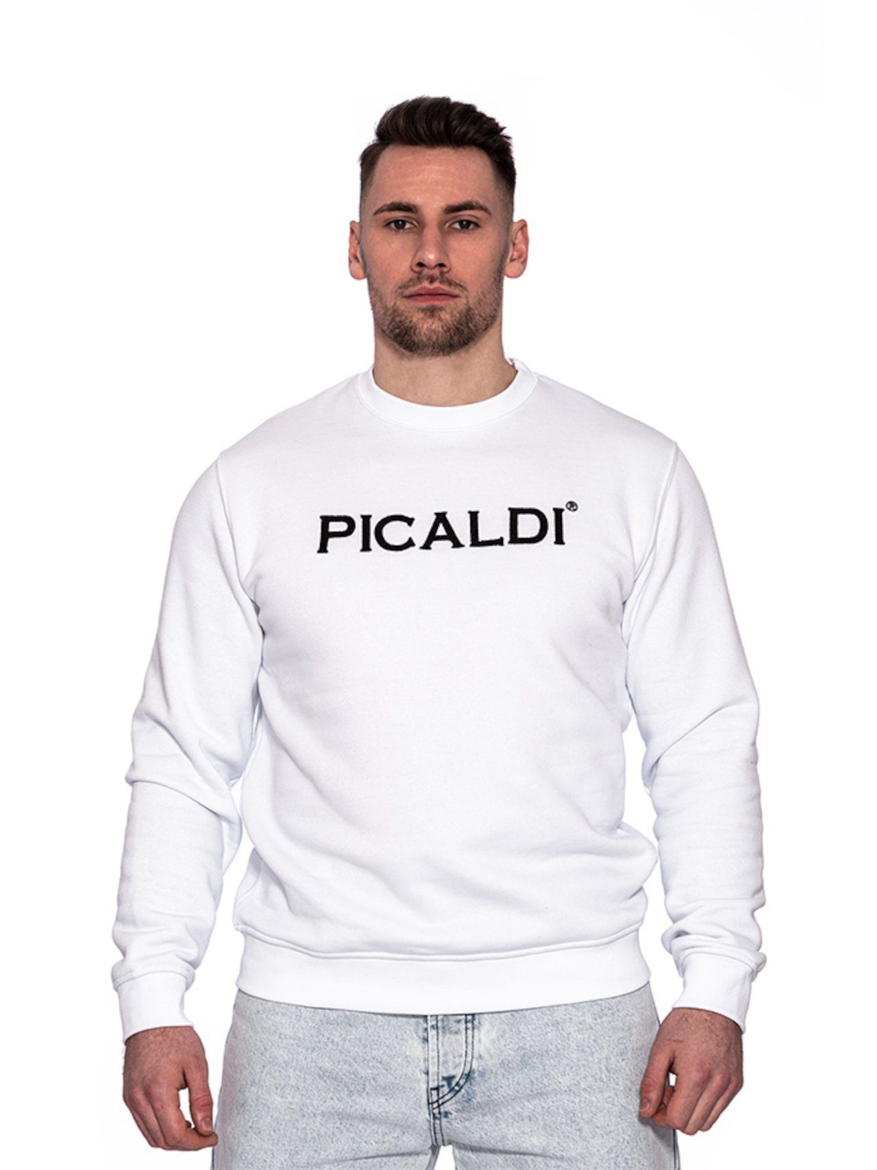 Picaldi Herren Sweatshirt Mit Stick-Logo – Regular Fit, Rundhals, Aus Weicher Baumwolle