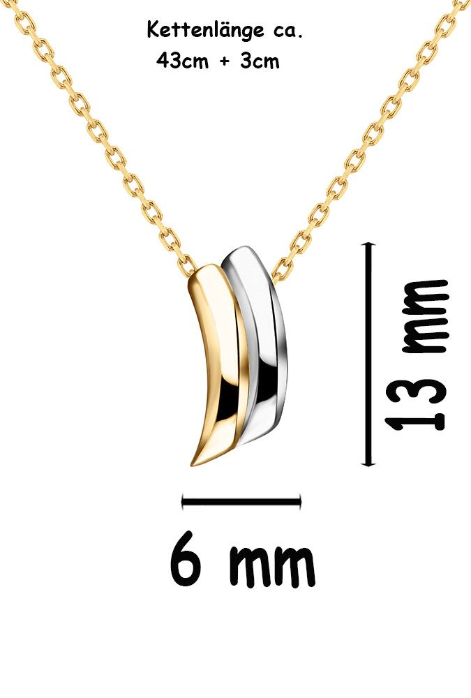 Limana Ohrring und Ketten Set Schmuckset 925 Silber vergoldet Damen Frau Halskette mit Ohrstecker (inkl. Schmuckbox), Geschenkset Idee Geschenk für Sie Frauen D – Bild 5 von 5
