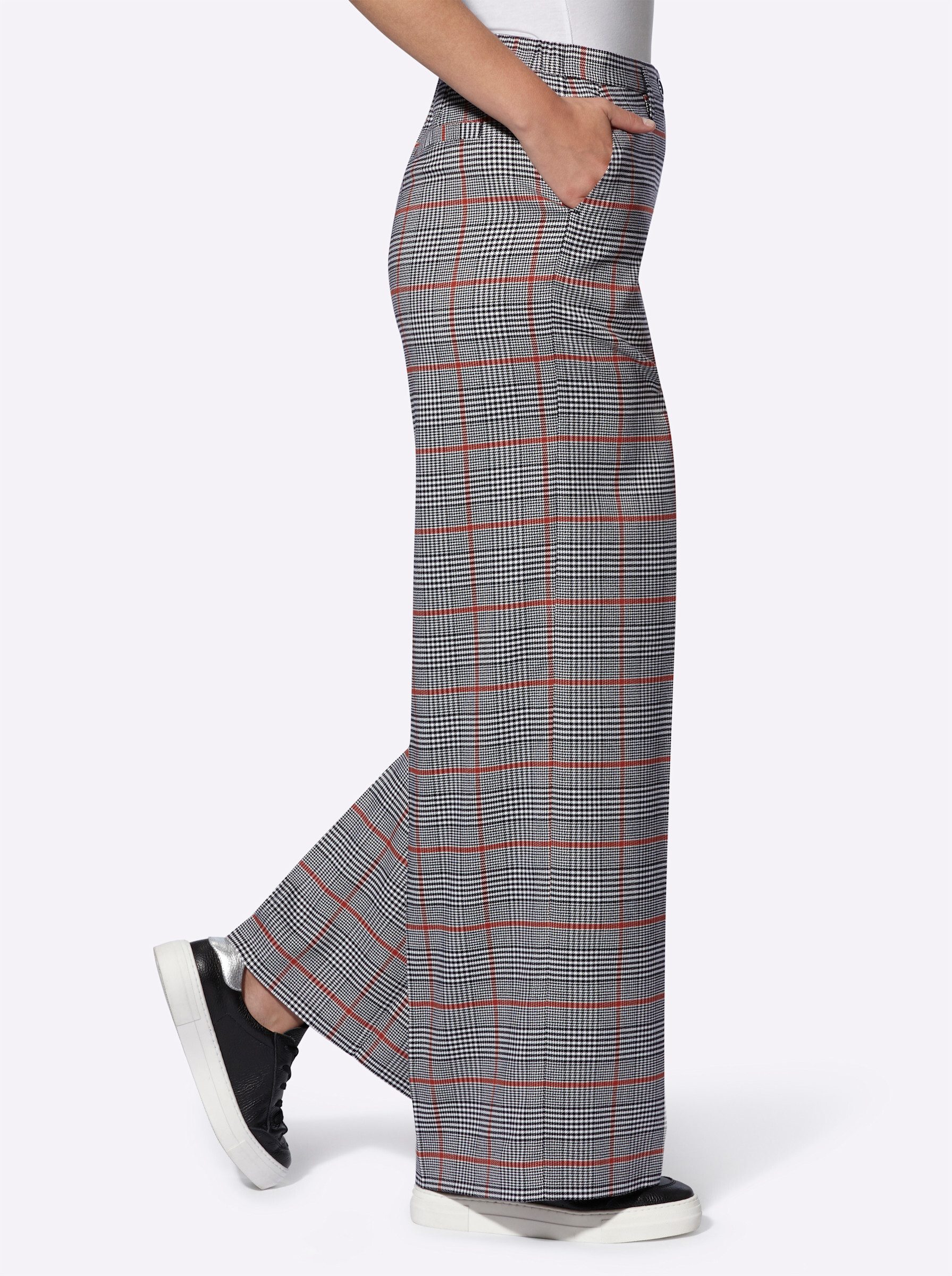 heine Jerseyhose Karo-Hose normal