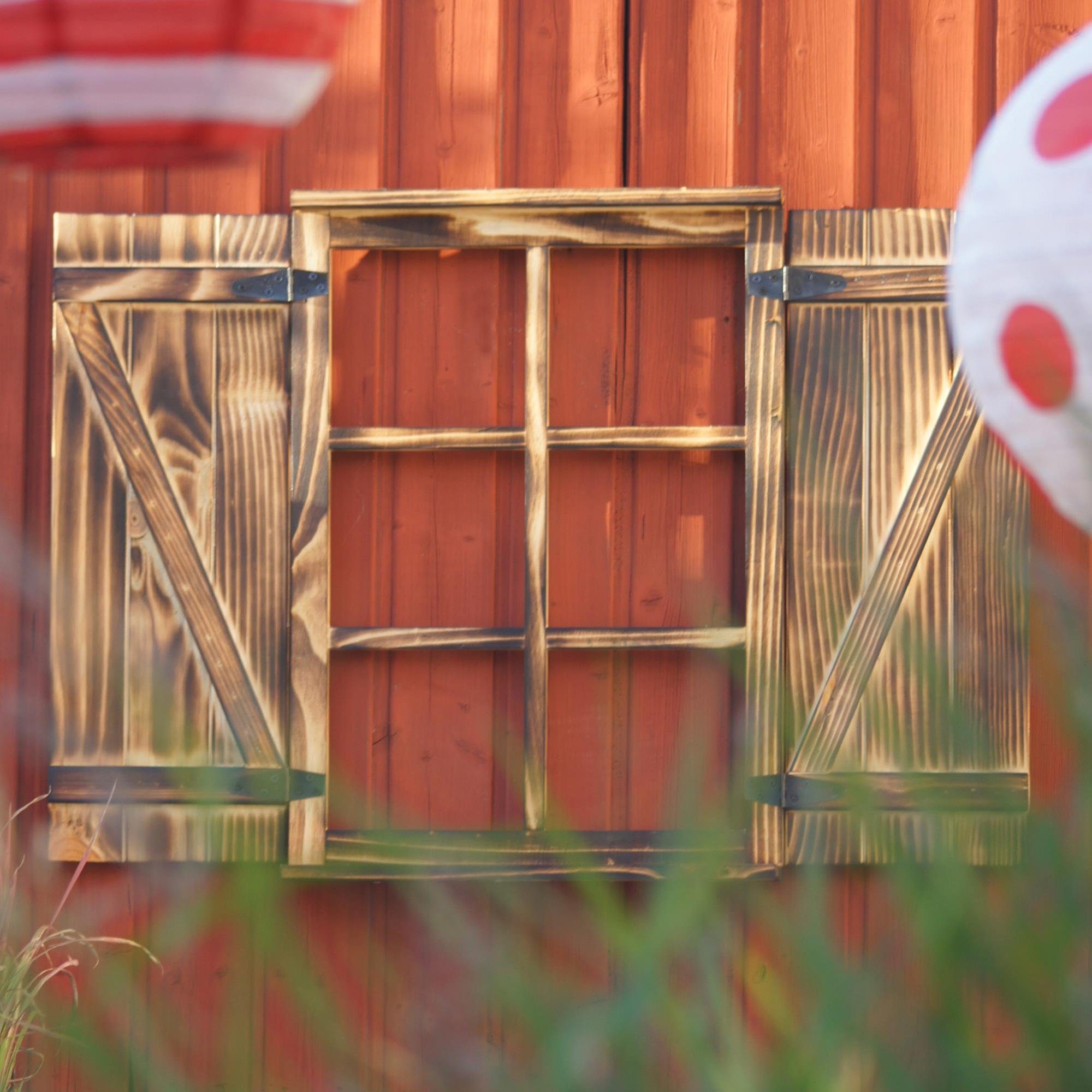 UNUS HOME Wanddekoobjekt Deko-Fenster Sprossenfenster mit Fensterläden (1 S günstig online kaufen